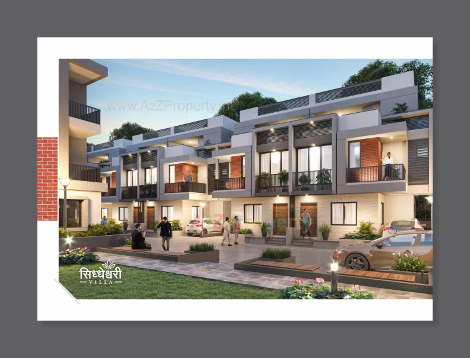 3D Elevation of real estate project Siddheshwari Villa located at Gandhinagar, Gandhinagar, Gujarat