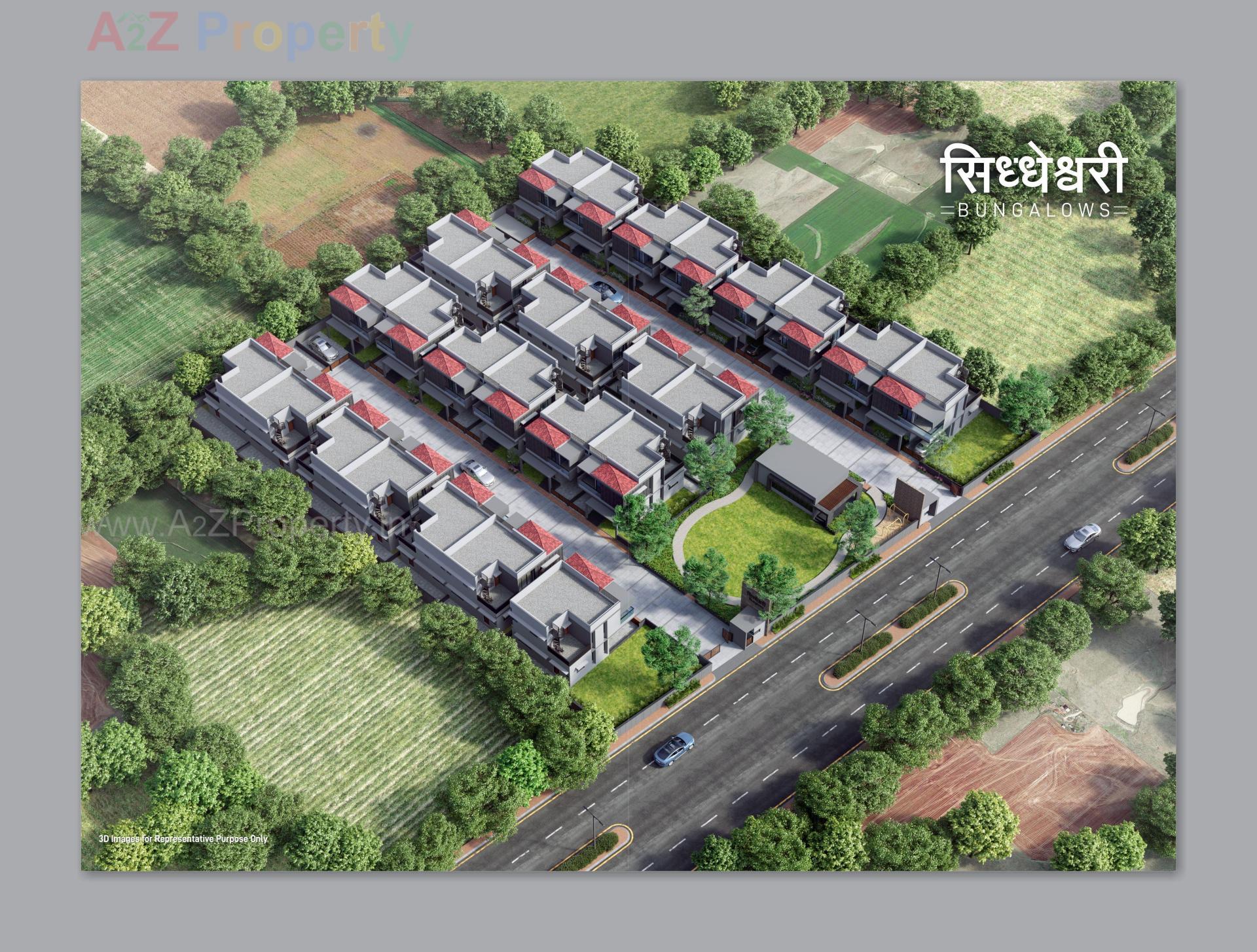 3D Elevation of real estate project Siddheswari Bungalows located at Gandhinagar, Gandhinagar, Gujarat