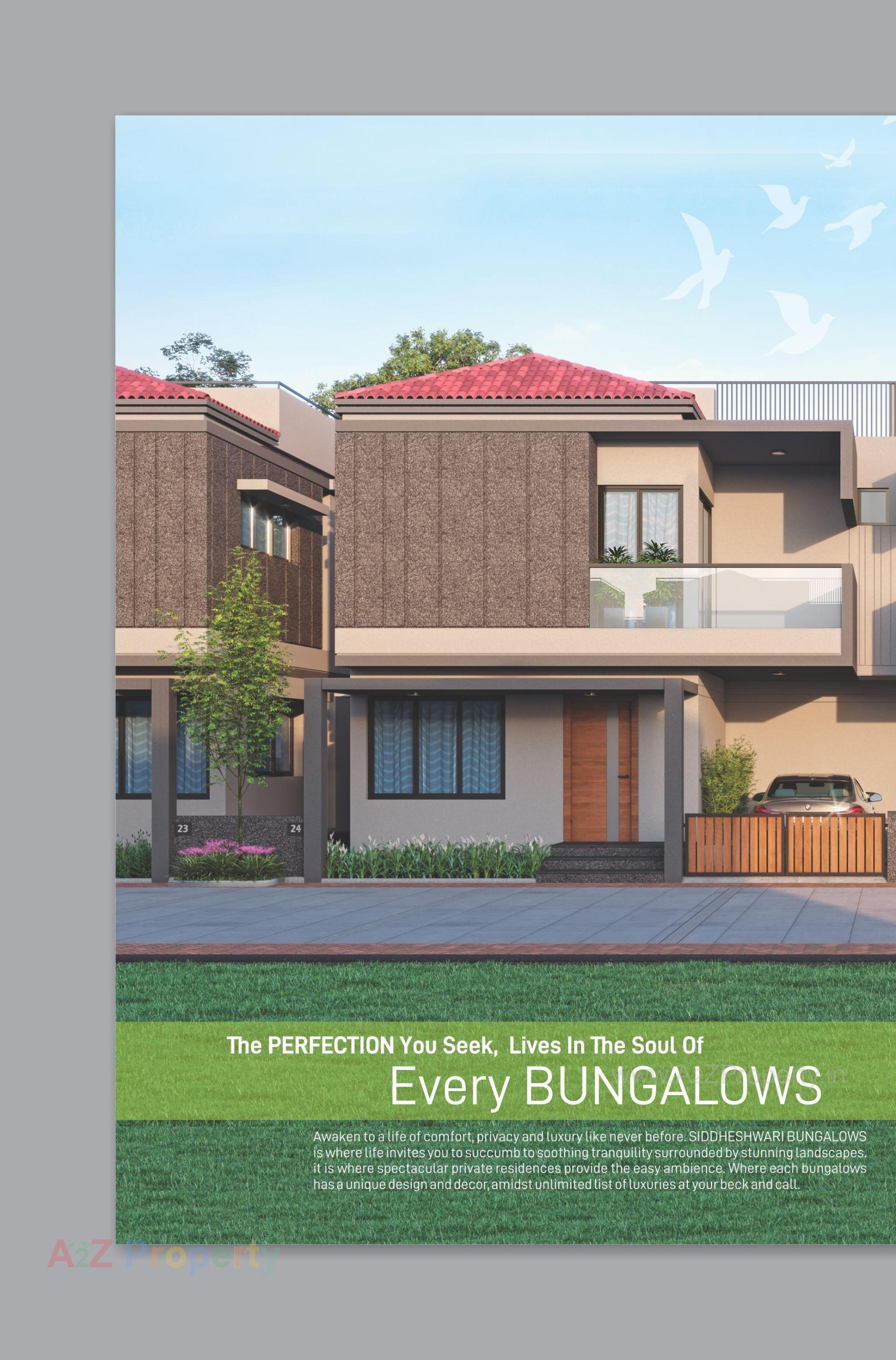 3D Elevation of real estate project Siddheswari Bungalows located at Gandhinagar, Gandhinagar, Gujarat