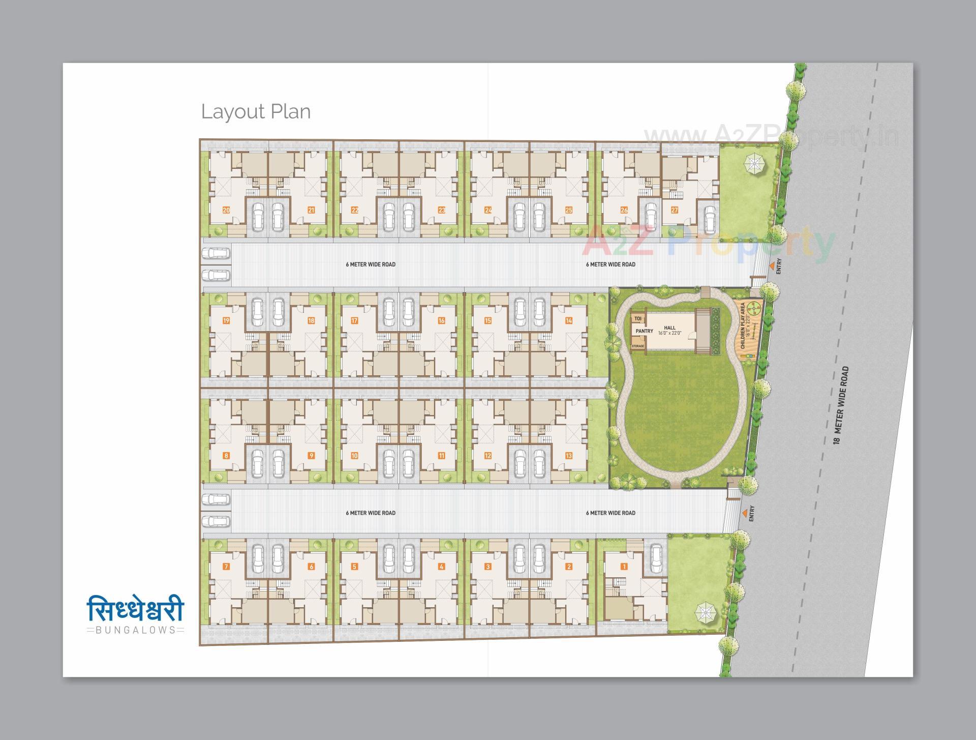 Layout of real estate project Siddheswari Bungalows located at Gandhinagar, Gandhinagar, Gujarat