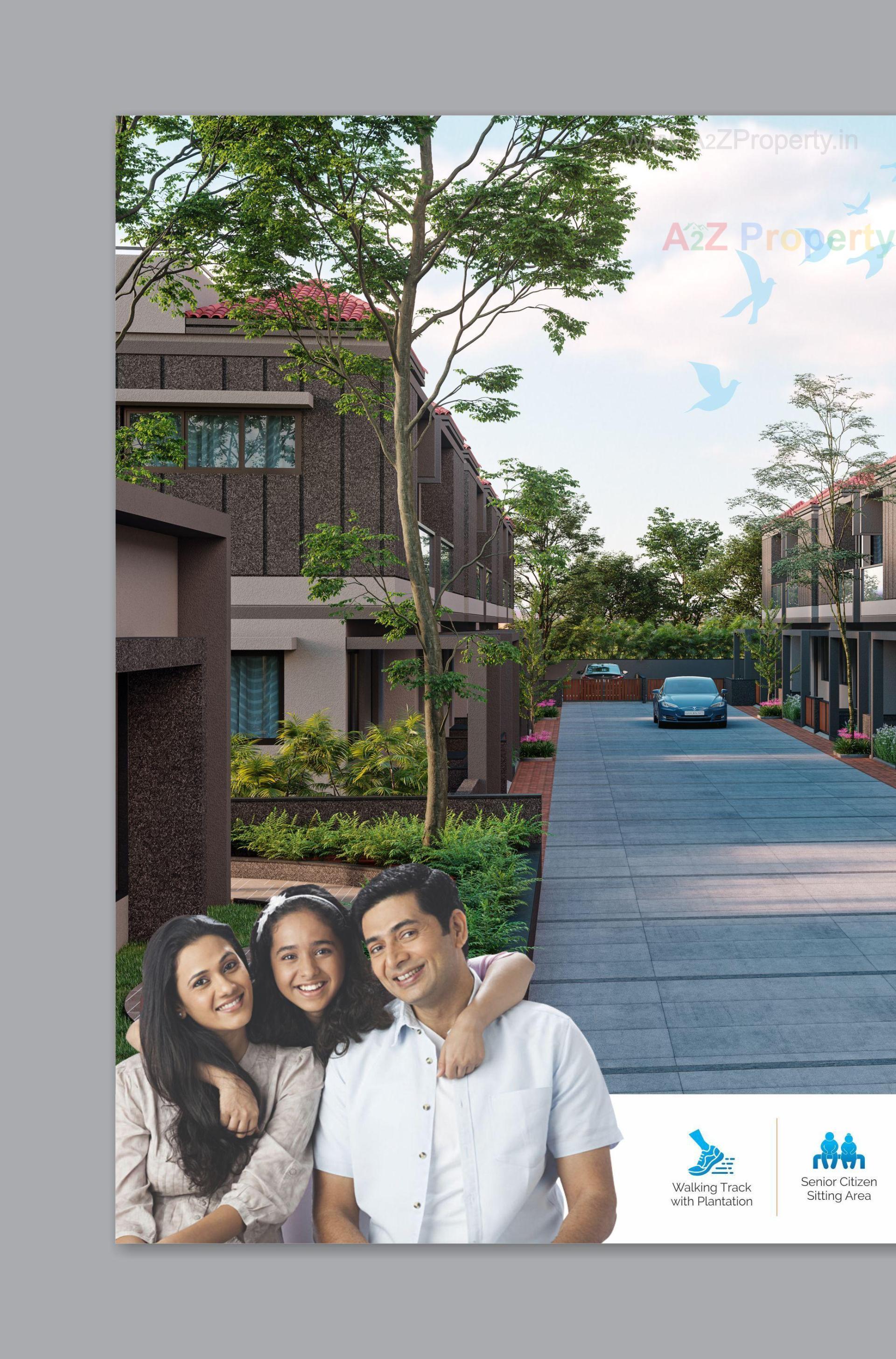 3D Elevation of real estate project Siddheswari Bungalows located at Gandhinagar, Gandhinagar, Gujarat