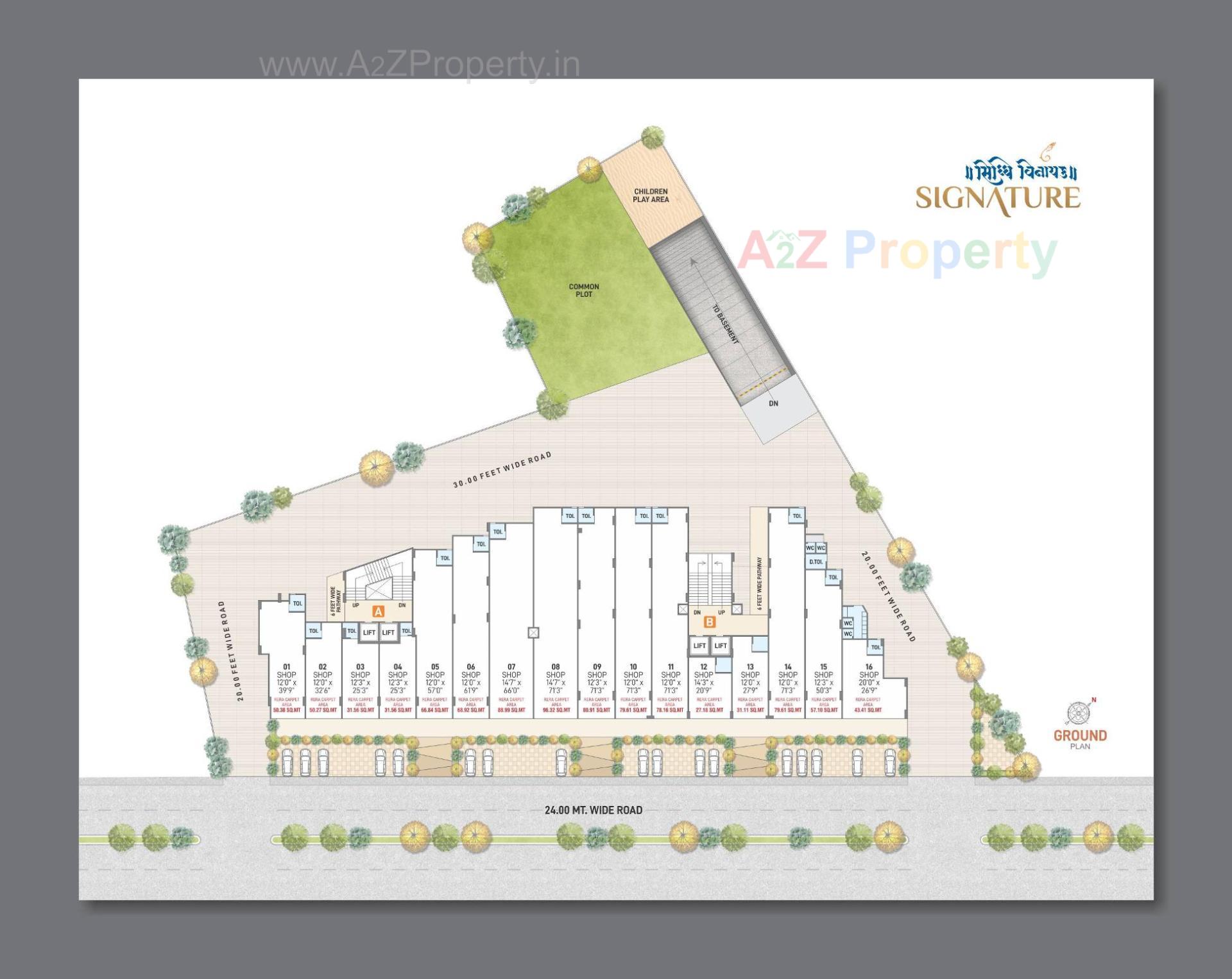 Layout of real estate project Siddhivinayak Signature located at Koteshwar, Gandhinagar, Gujarat