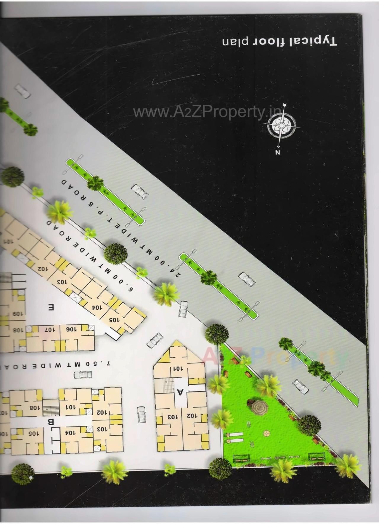 Layout of real estate project Siddhraj Homes located at Arsodiya, Gandhinagar, Gujarat