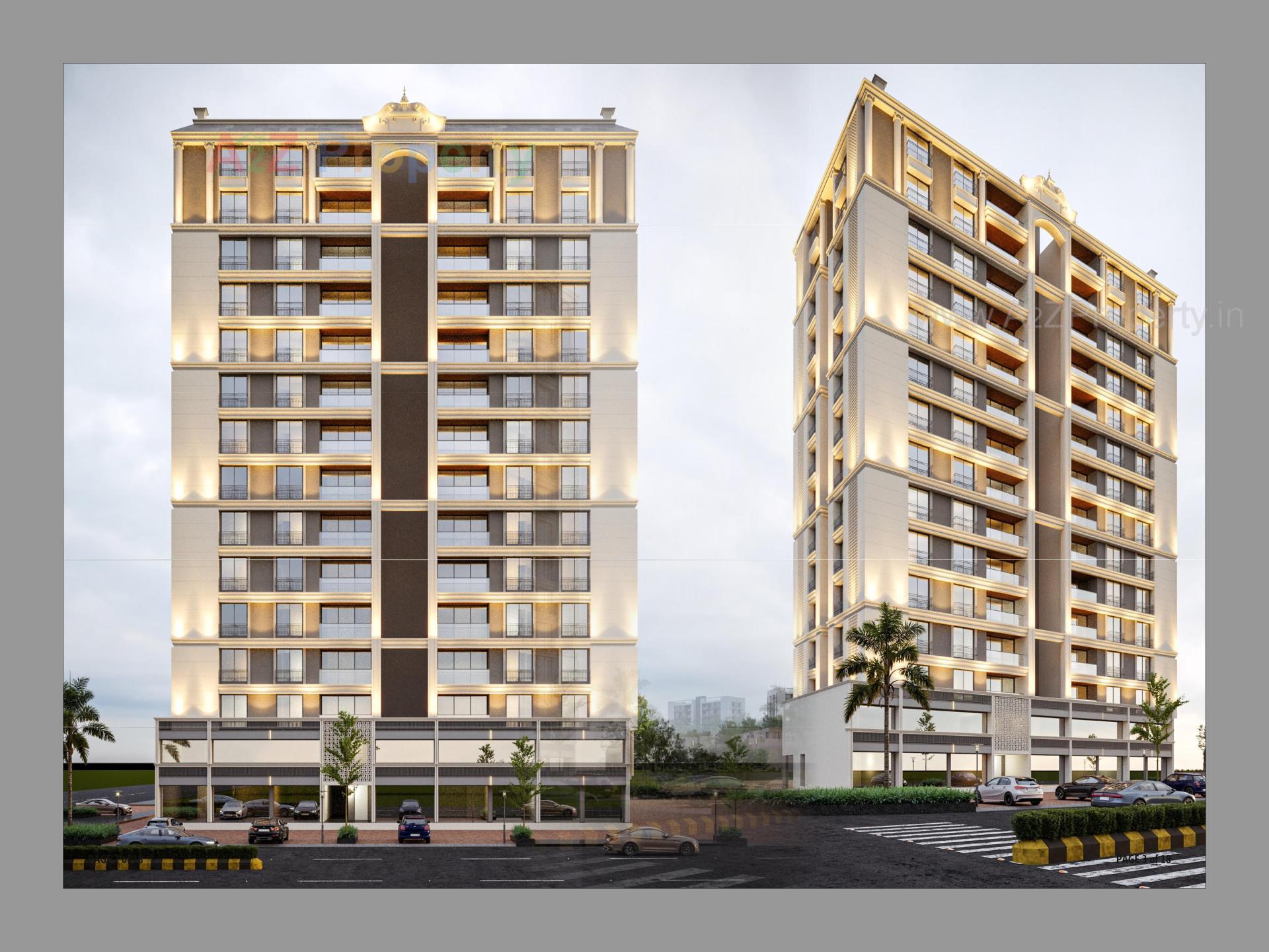 3D Elevation of real estate project Signor Heritage located at Zundal, Gandhinagar, Gujarat