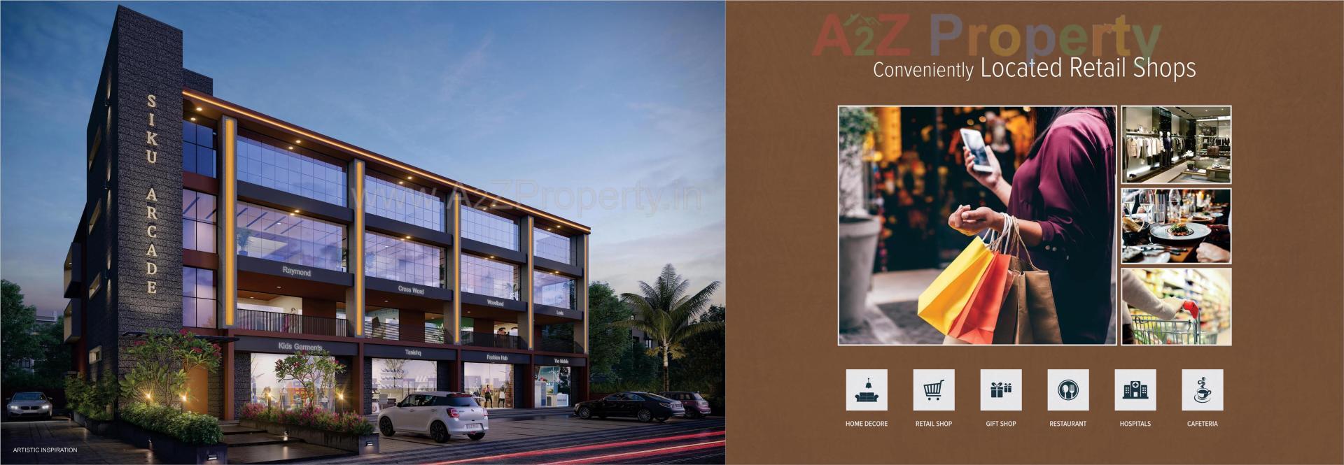3D Elevation of real estate project Siku Arcade located at Ranasan, Gandhinagar, Gujarat