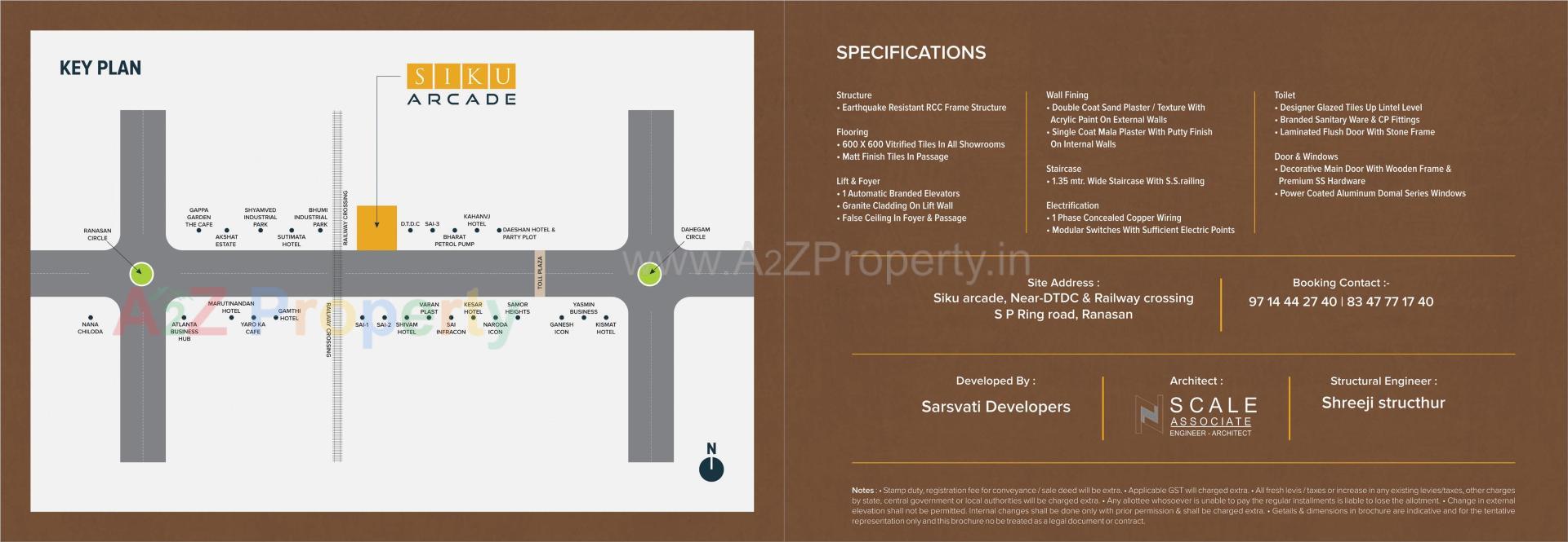 Layout of real estate project Siku Arcade located at Ranasan, Gandhinagar, Gujarat