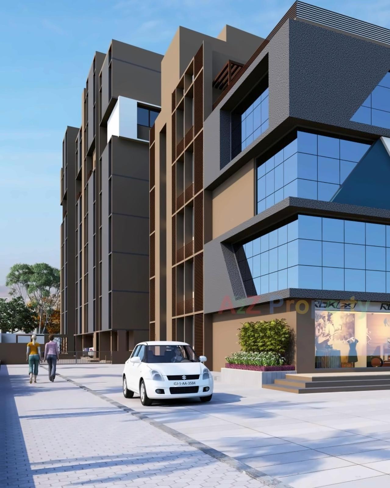 3D Elevation of real estate project Silicone Hills located at Koba, Gandhinagar, Gujarat