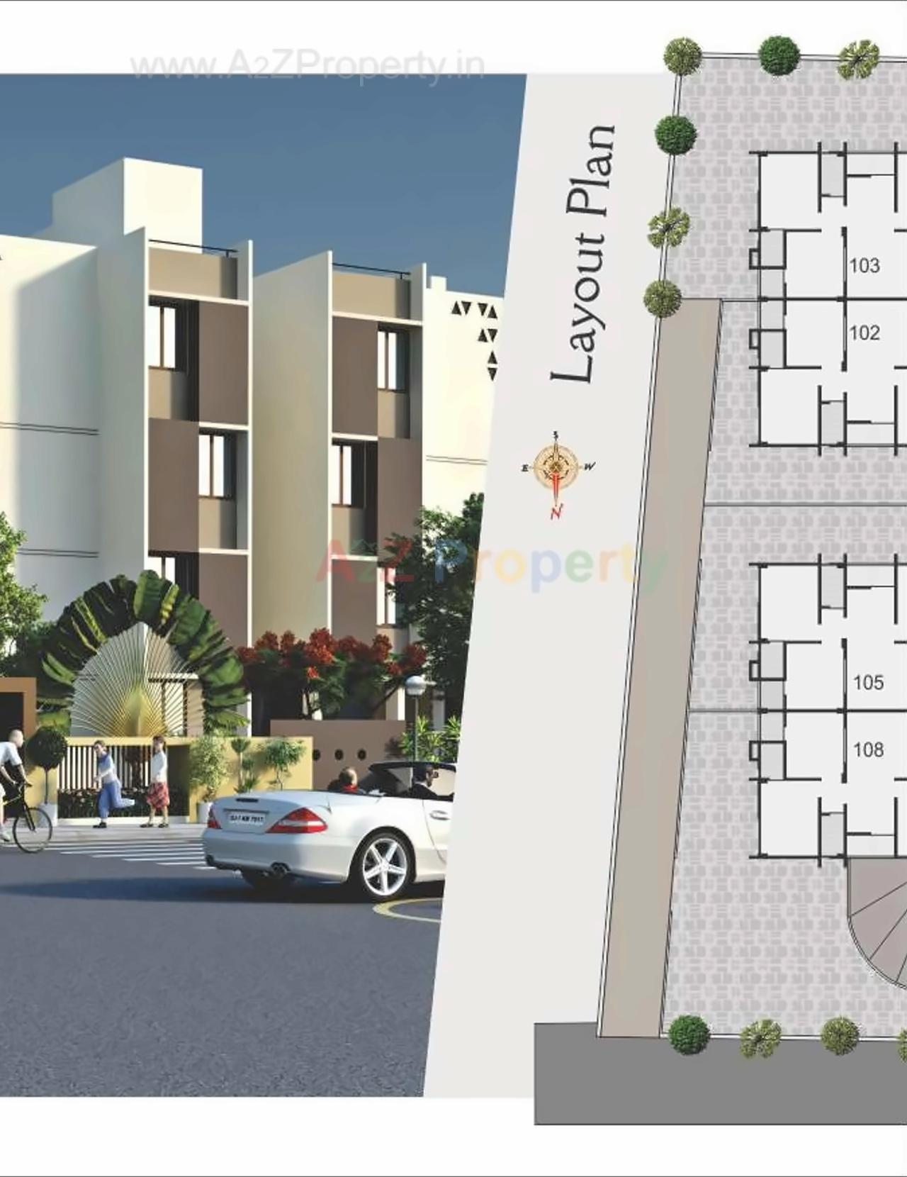 Layout of real estate project Silicone La Vista located at Raisan, Gandhinagar, Gujarat