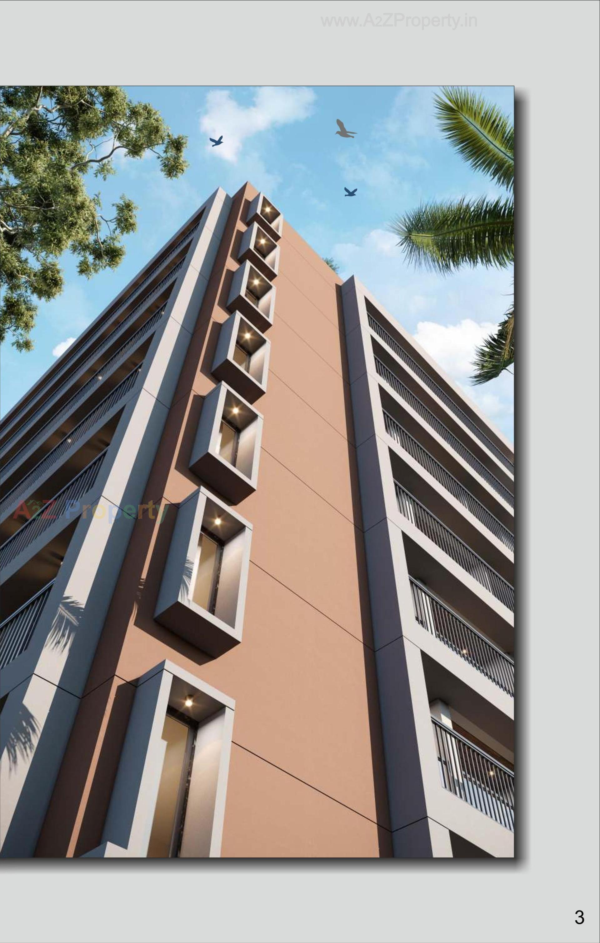 3D Elevation of real estate project Silver Stone located at Vavol, Gandhinagar, Gujarat