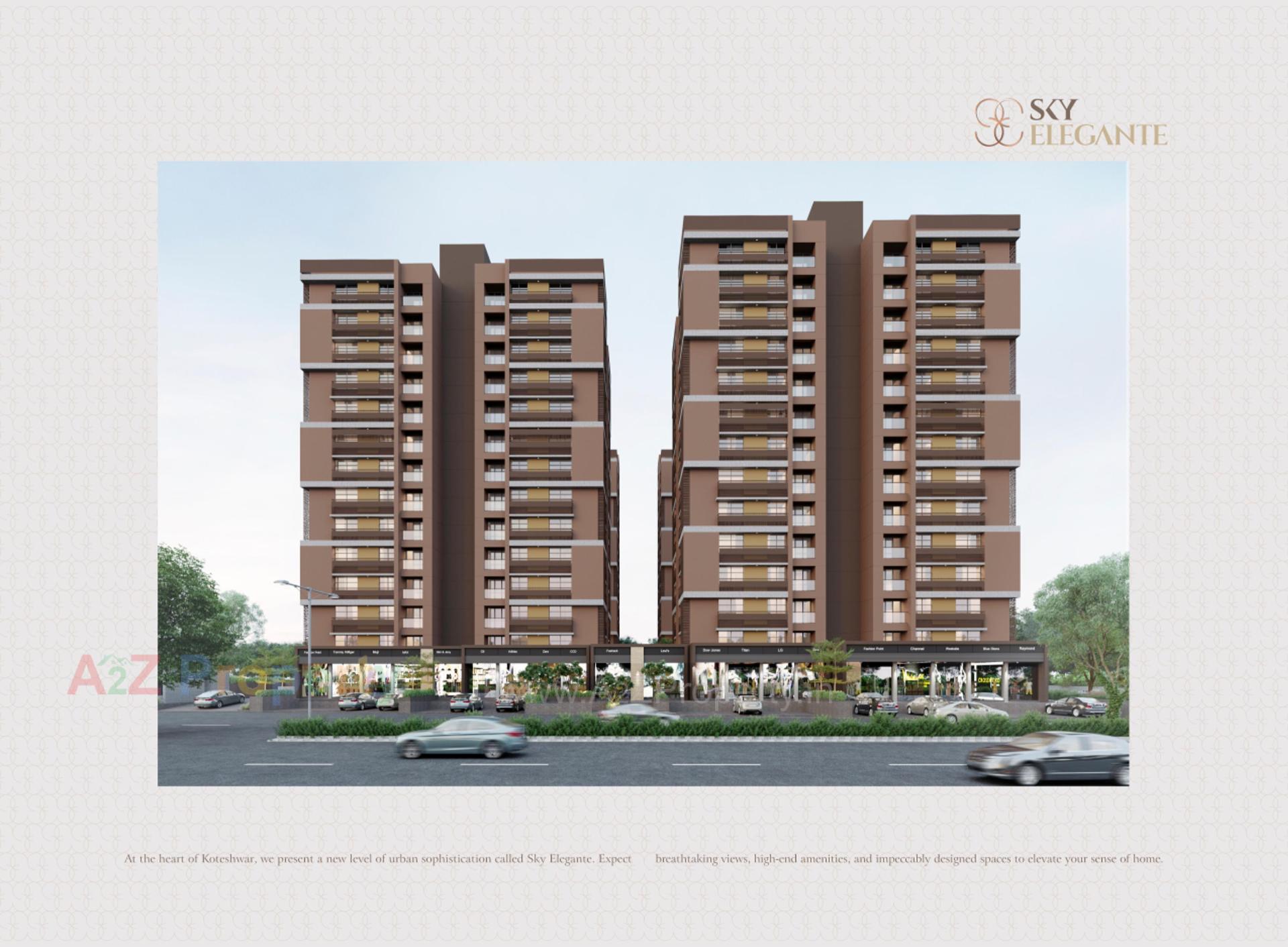 3D Elevation of real estate project Sky Elegante located at Amiyapur, Gandhinagar, Gujarat