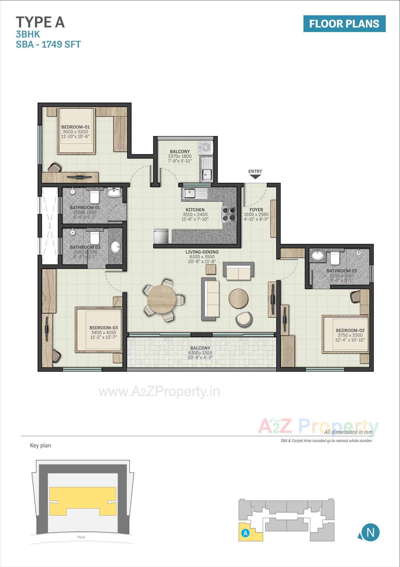 Layout of real estate project Sobha Avalon located at Pirjorpur, Gandhinagar, Gujarat