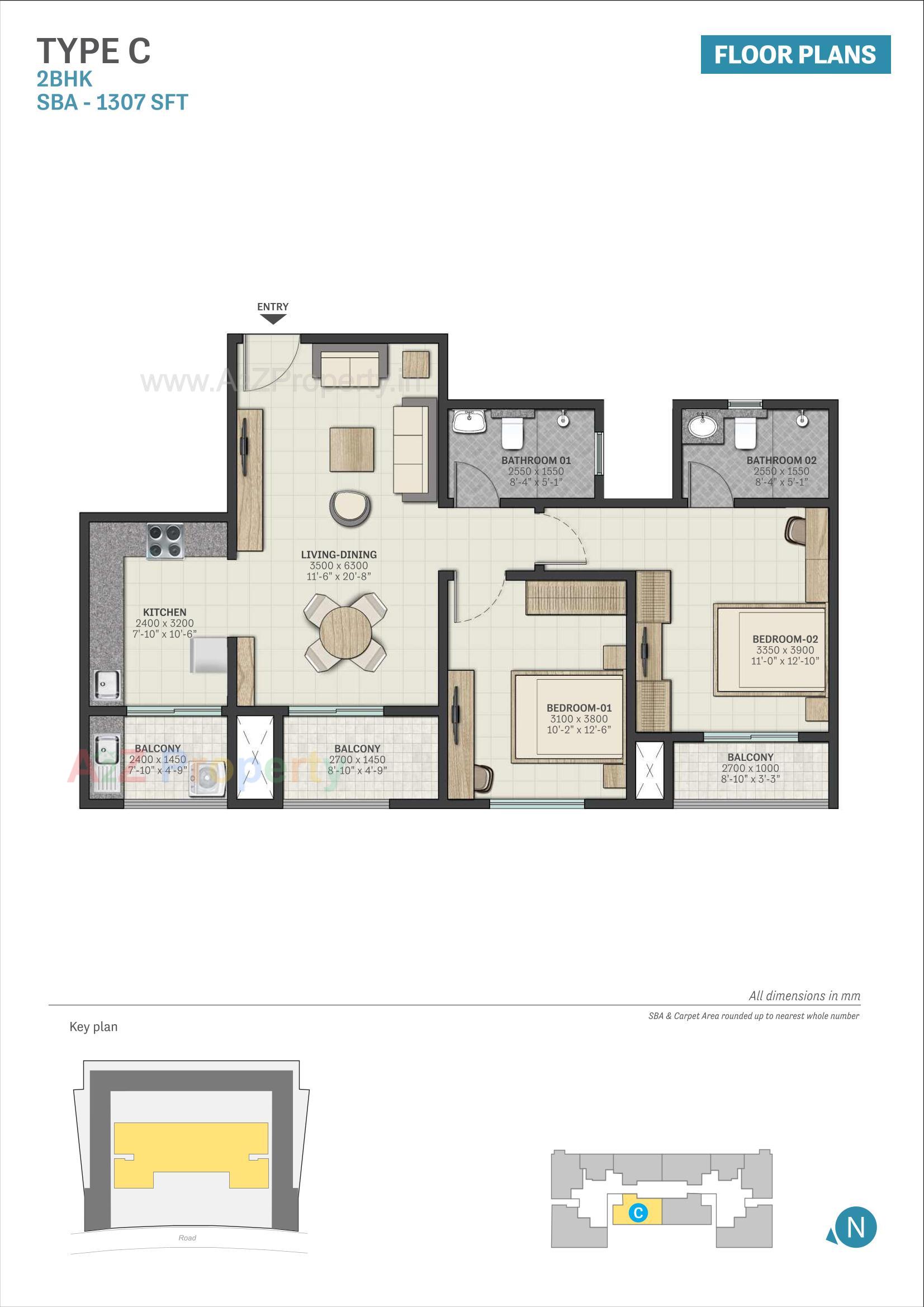 Layout of real estate project Sobha Avalon located at Pirjorpur, Gandhinagar, Gujarat