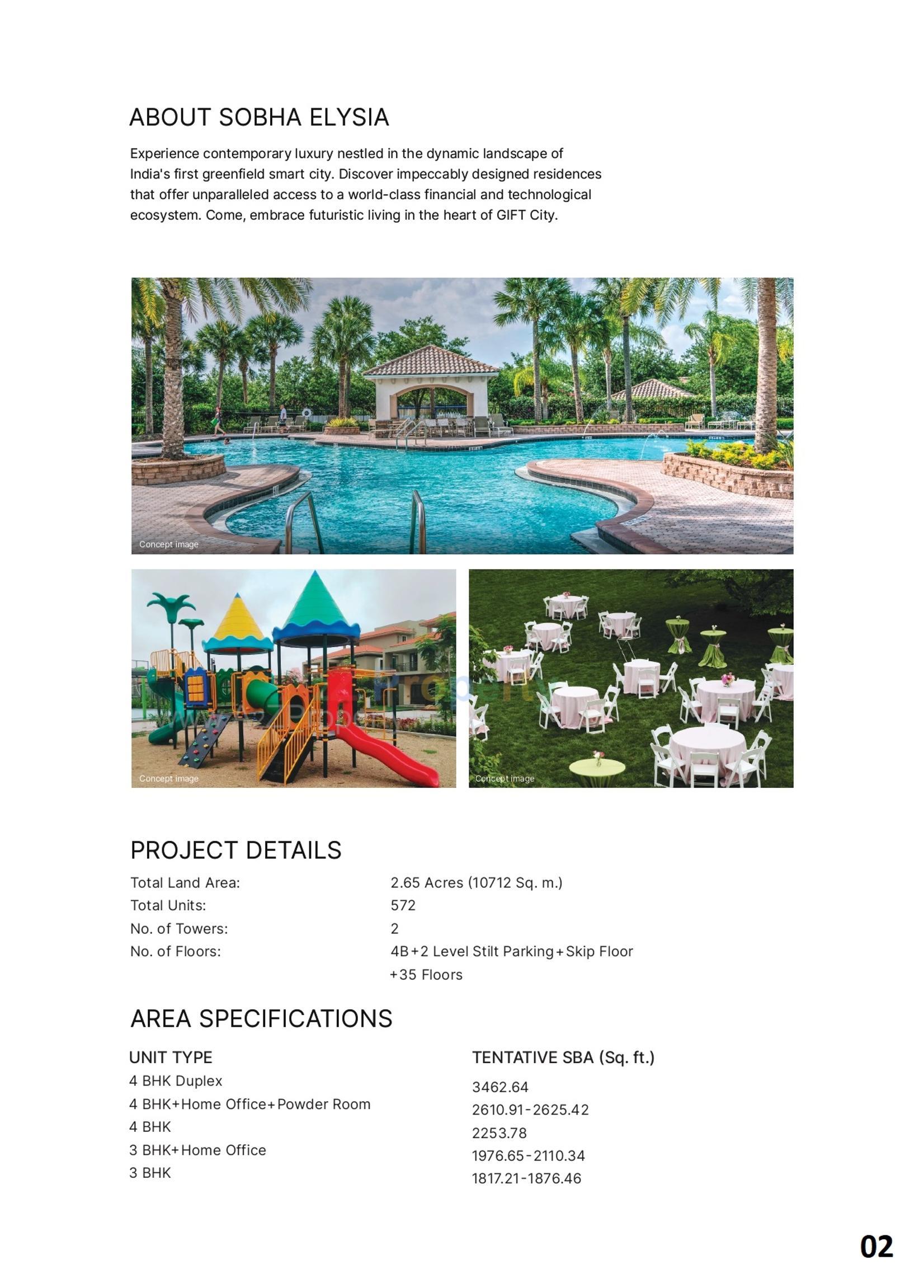  of real estate project Sobha Elysia located at Pirojpur, Gandhinagar, Gujarat