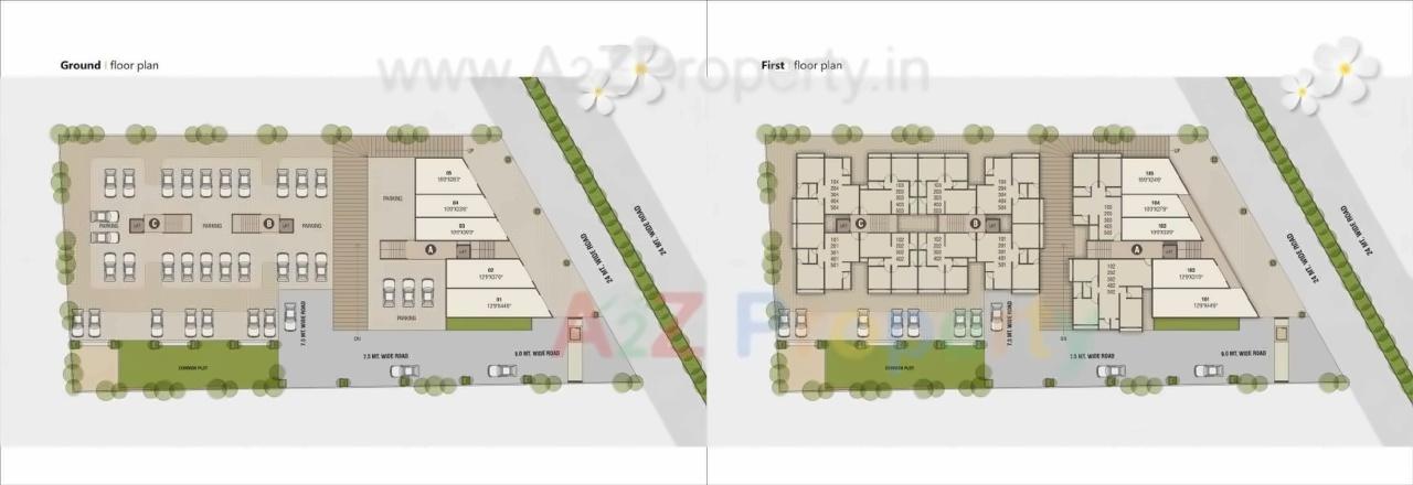 Layout of real estate project Sopan Pratishtha located at Kudasan, Gandhinagar, Gujarat