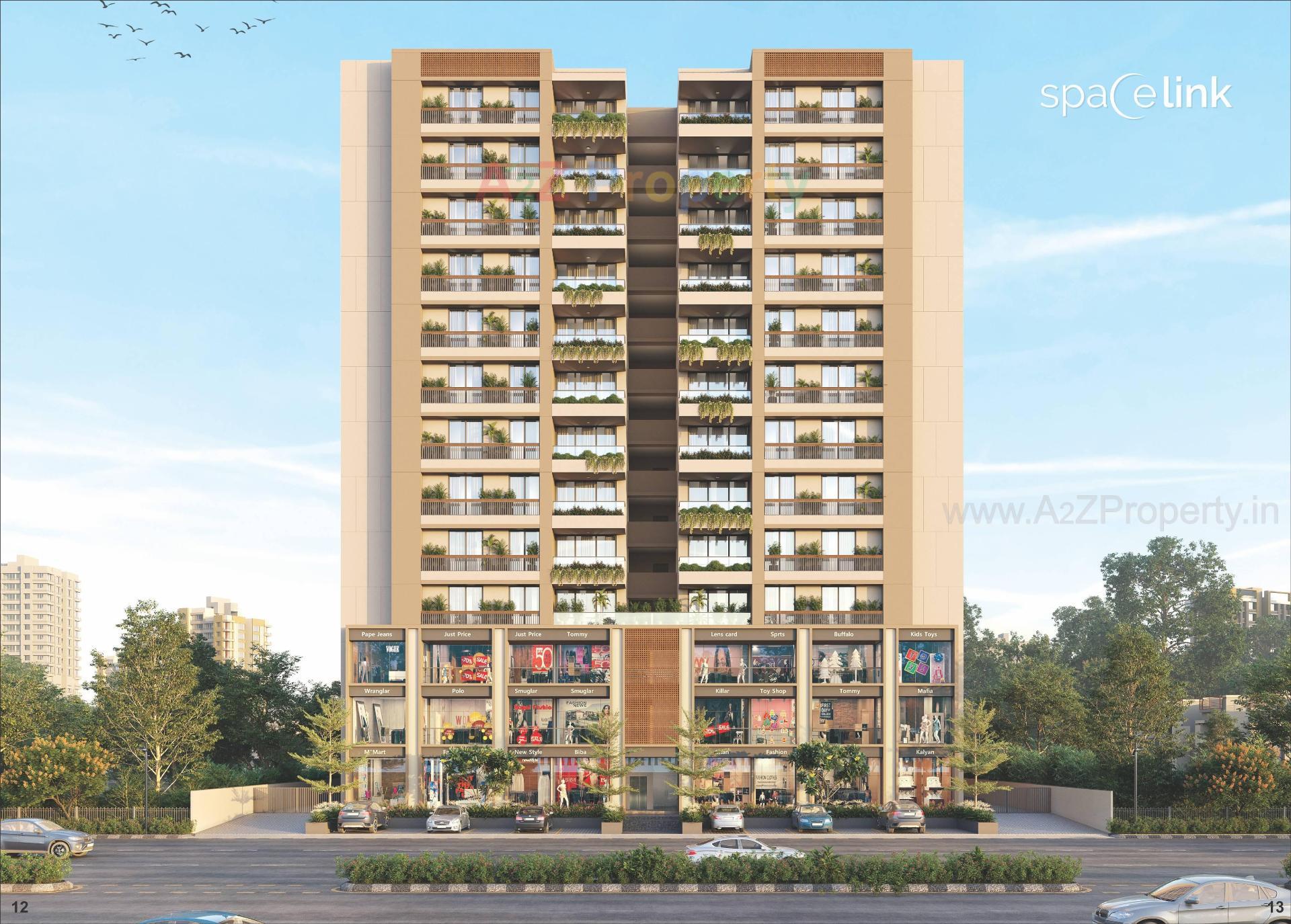 3D Elevation of real estate project Spacelink located at Koba, Gandhinagar, Gujarat