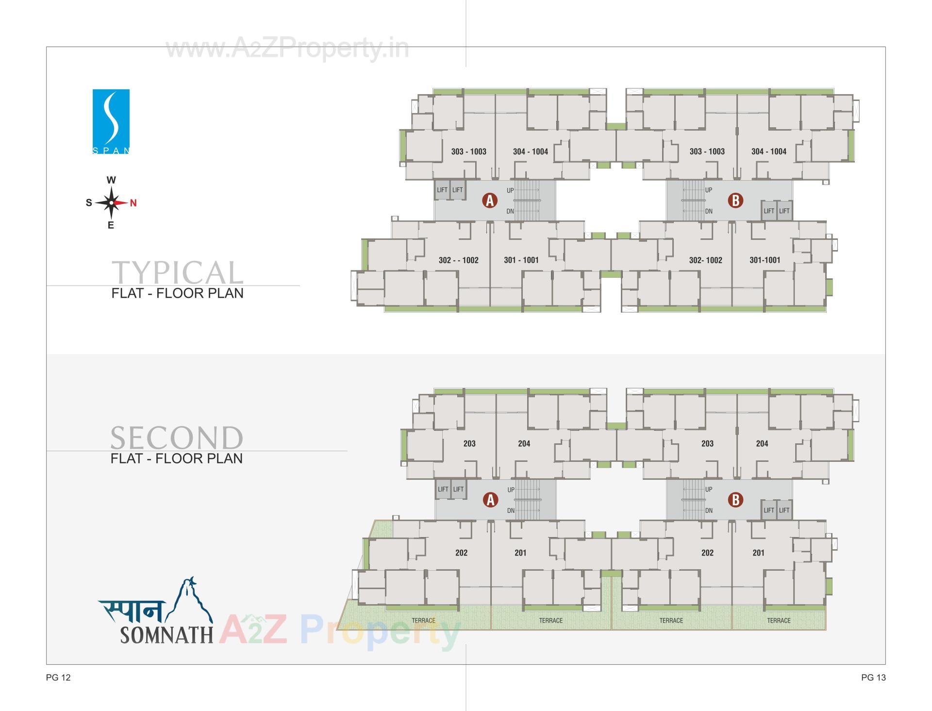 Layout of real estate project Span Somnath located at Randheja, Gandhinagar, Gujarat