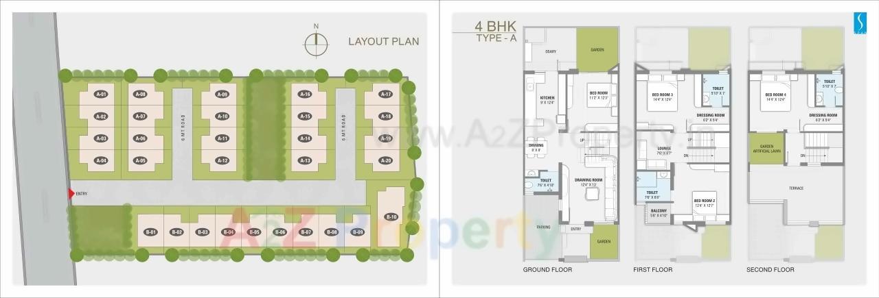 Layout of real estate project Span Villas located at Gandhinagar, Gandhinagar, Gujarat