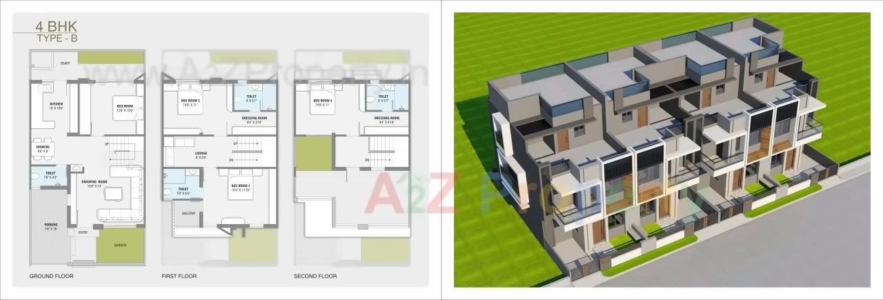 Layout of real estate project Span Villas located at Gandhinagar, Gandhinagar, Gujarat