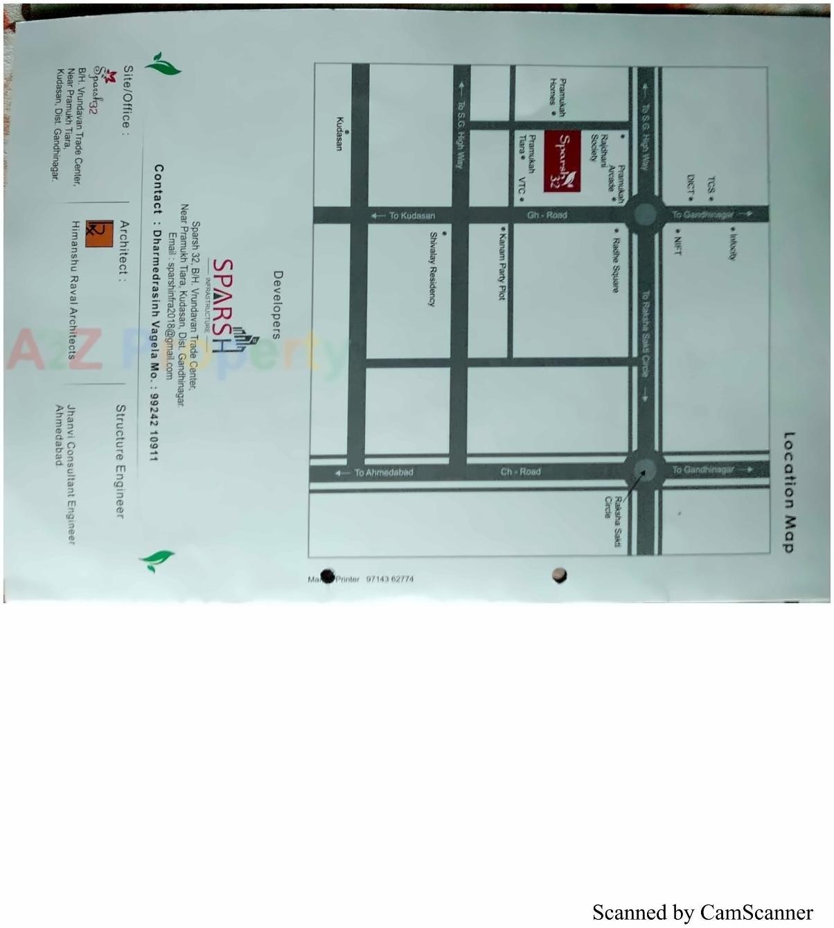 Layout of real estate project Sparsh located at Kudasan, Gandhinagar, Gujarat