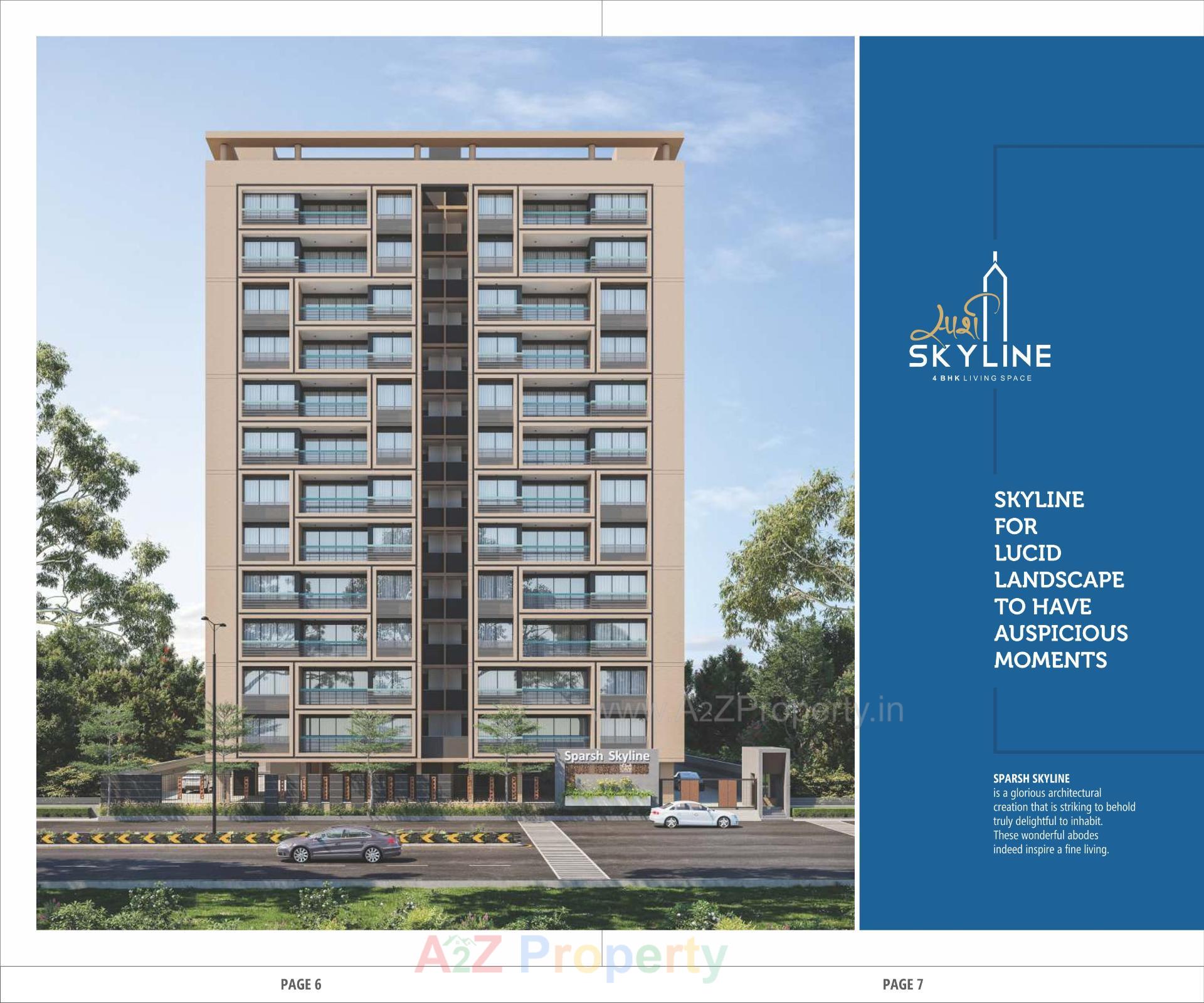 3D Elevation of real estate project Sparsh Skyline located at Koba, Gandhinagar, Gujarat