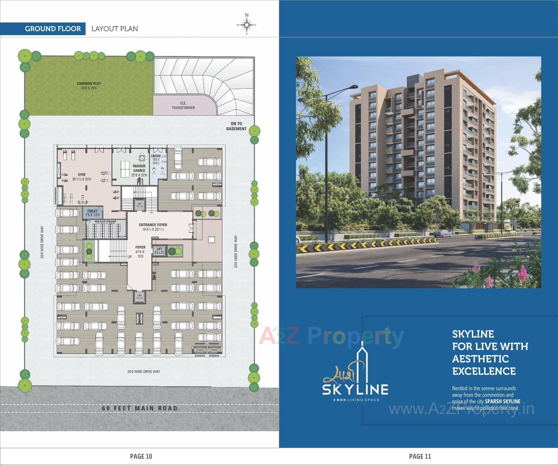 Layout of real estate project Sparsh Skyline located at Koba, Gandhinagar, Gujarat