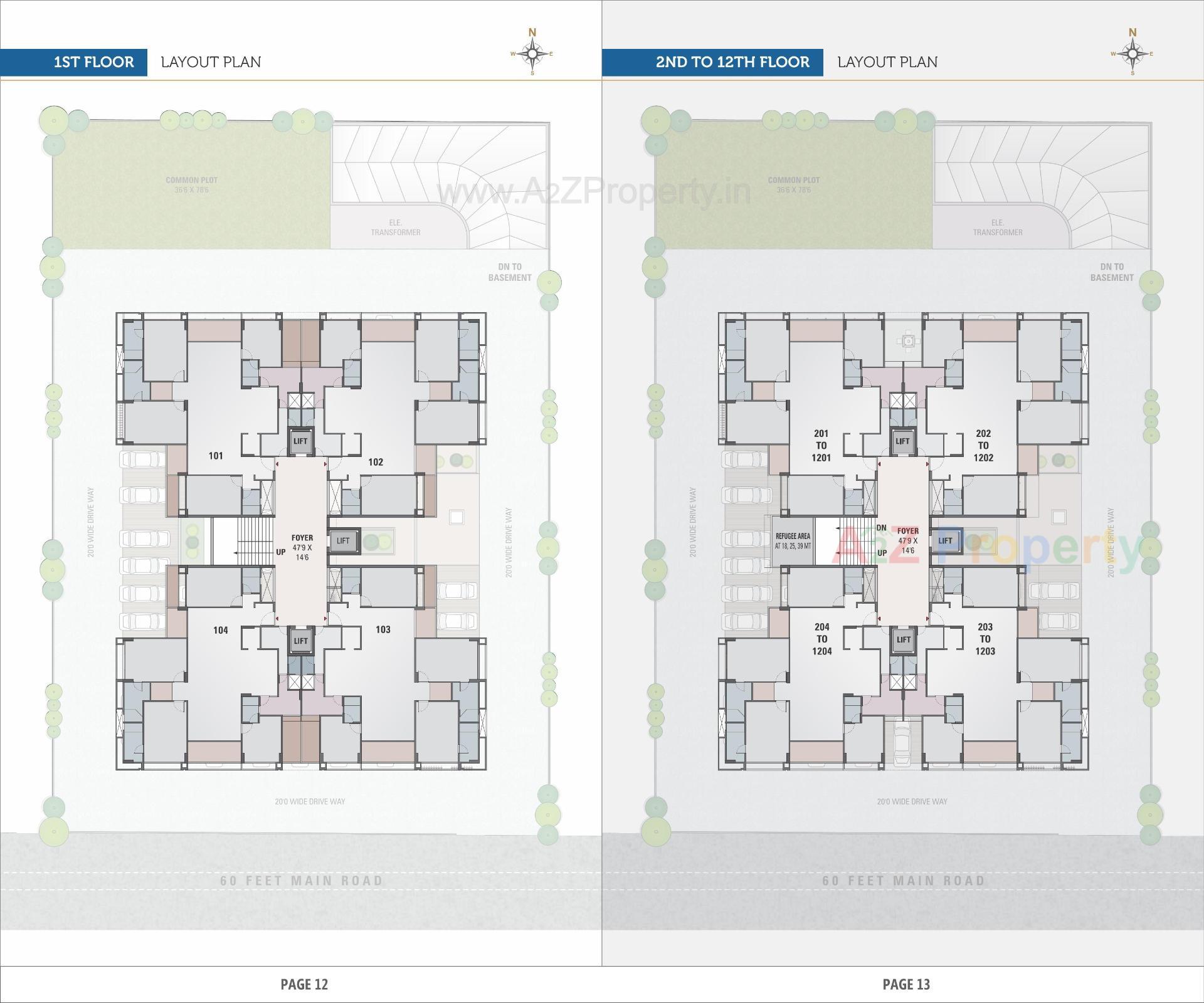 Layout of real estate project Sparsh Skyline located at Koba, Gandhinagar, Gujarat