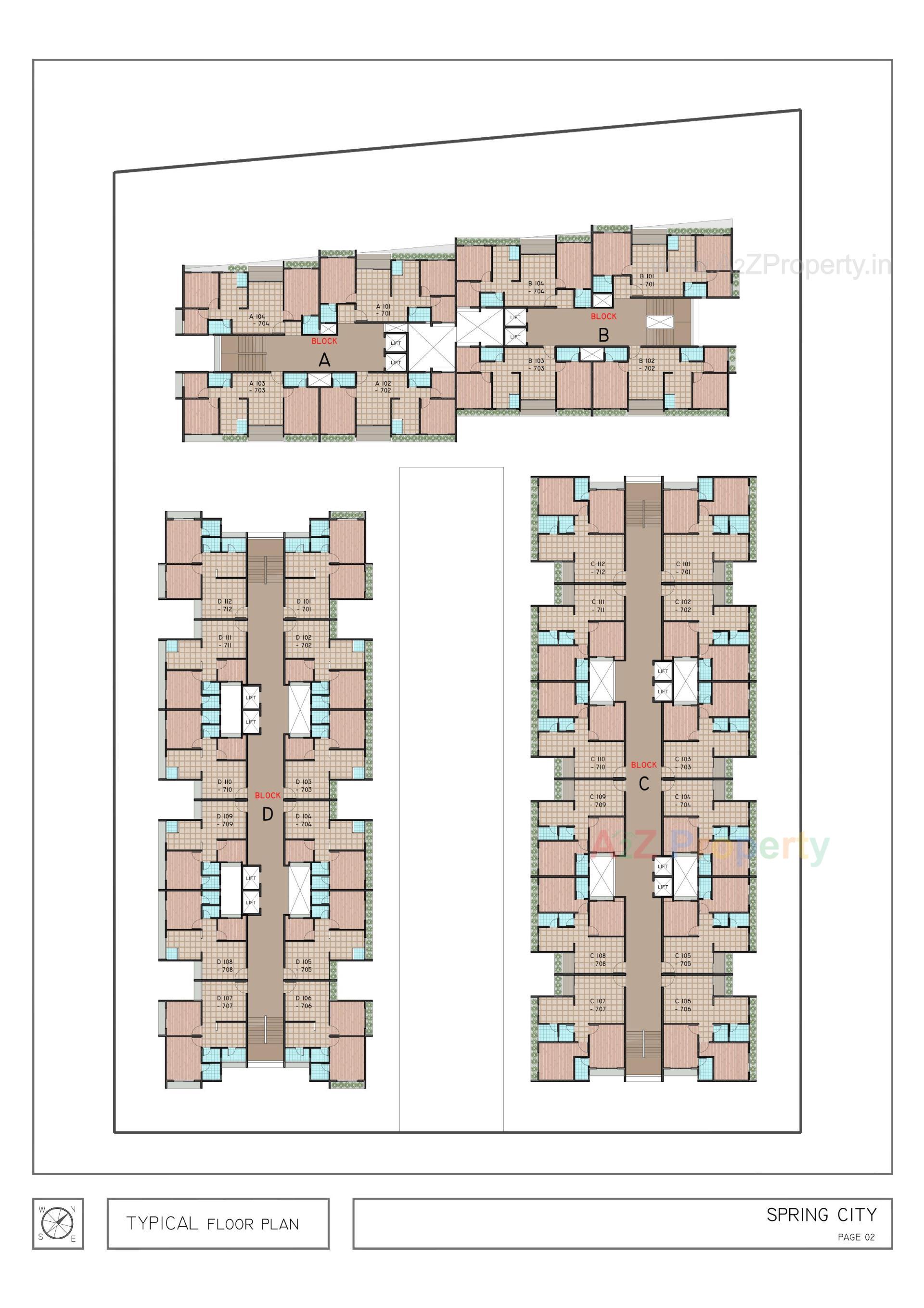 Layout of real estate project Spring City located at Pethapur, Gandhinagar, Gujarat