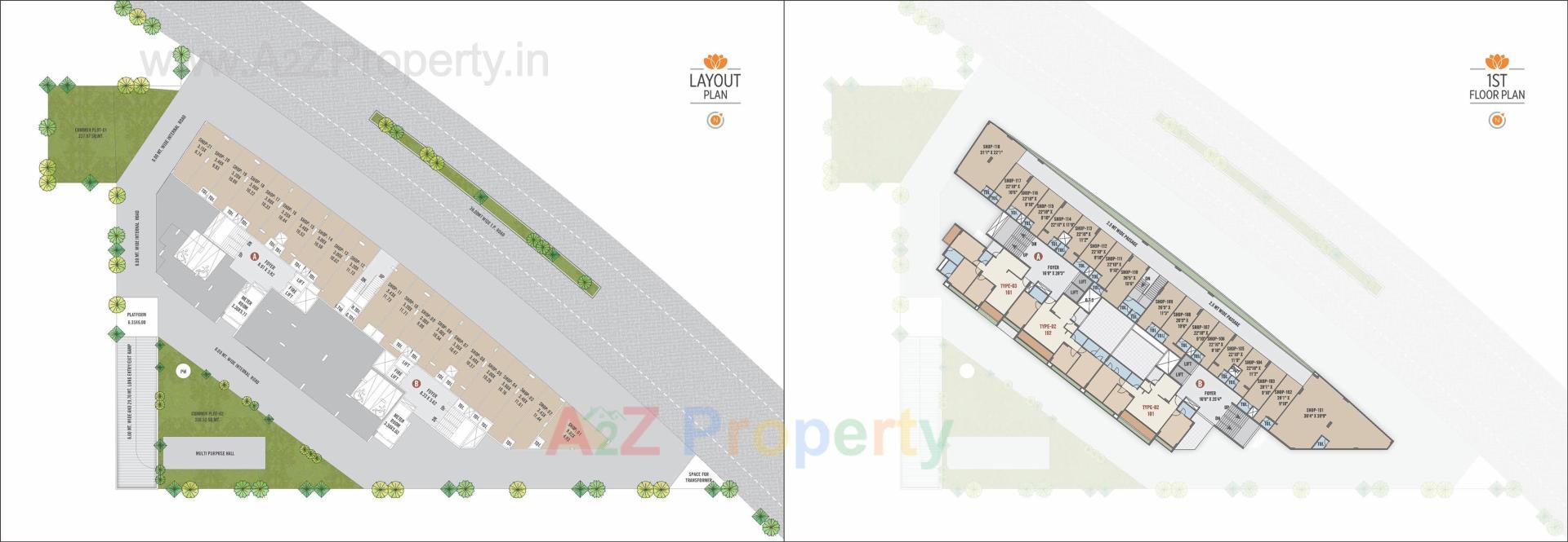 Layout of real estate project Sriprad Aayansh located at Vasna-hadmatiya, Gandhinagar, Gujarat