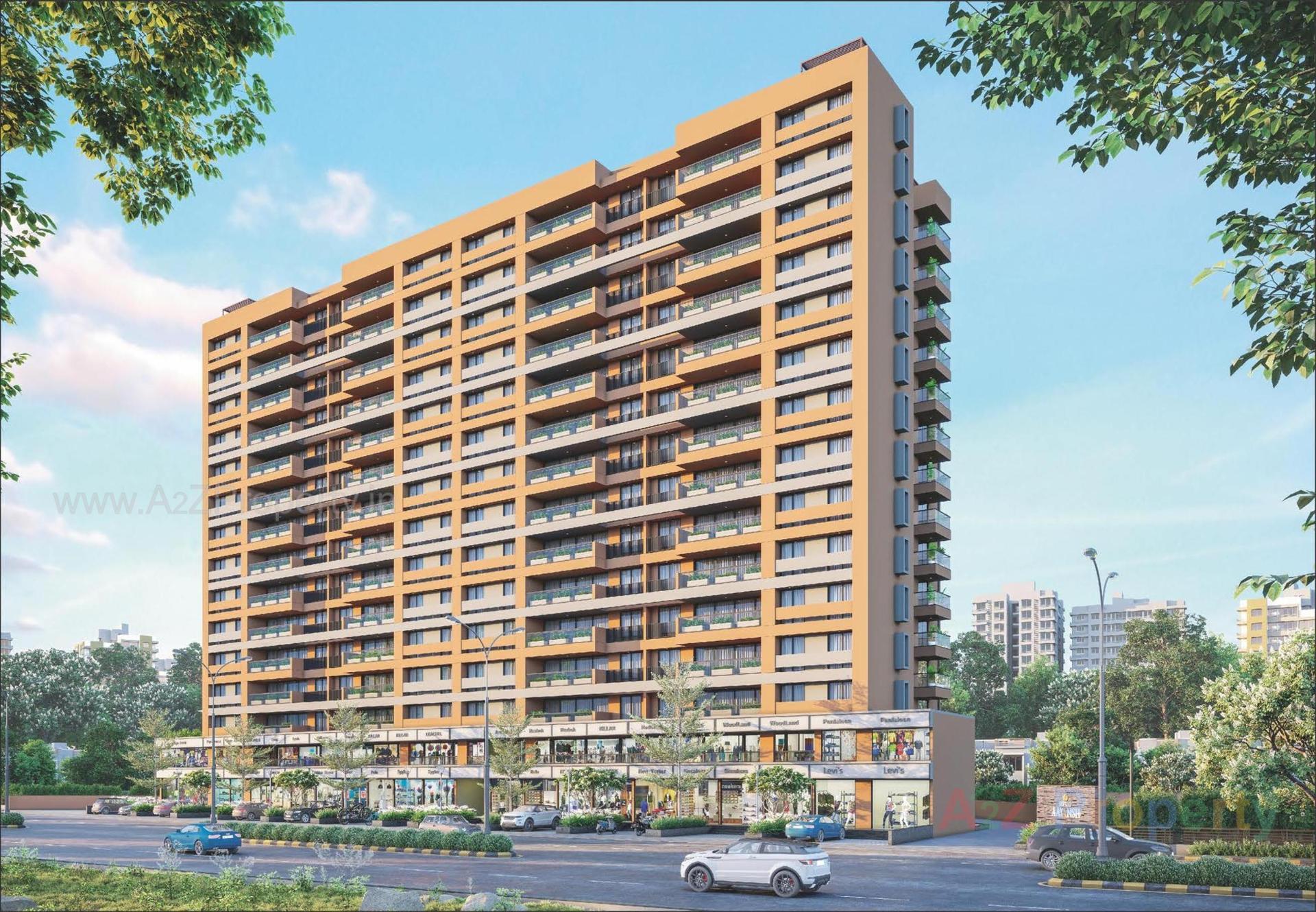 3D Elevation of real estate project Sriprad Aayansh located at Vasna-hadmatiya, Gandhinagar, Gujarat