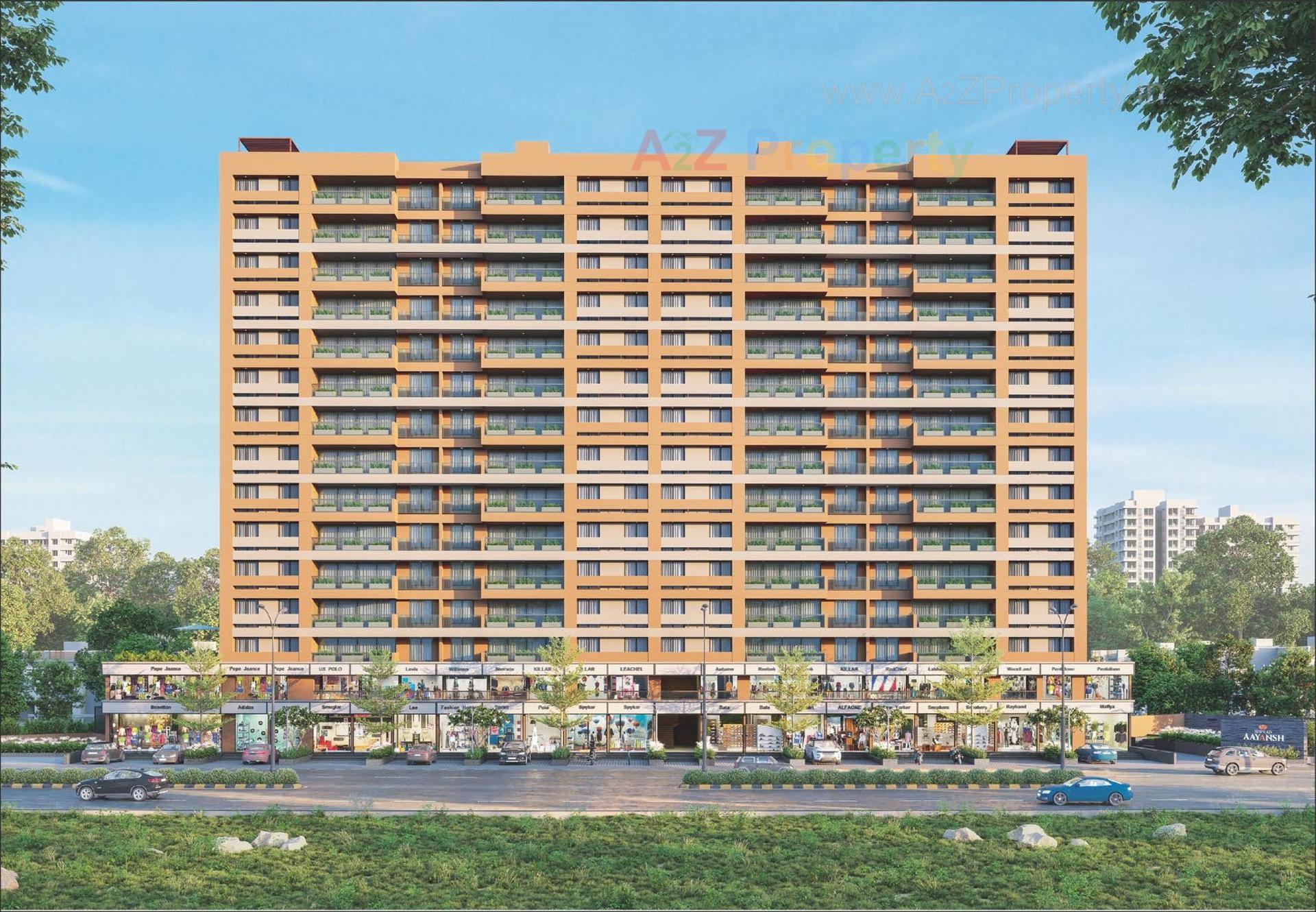 3D Elevation of real estate project Sriprad Aayansh located at Vasna-hadmatiya, Gandhinagar, Gujarat