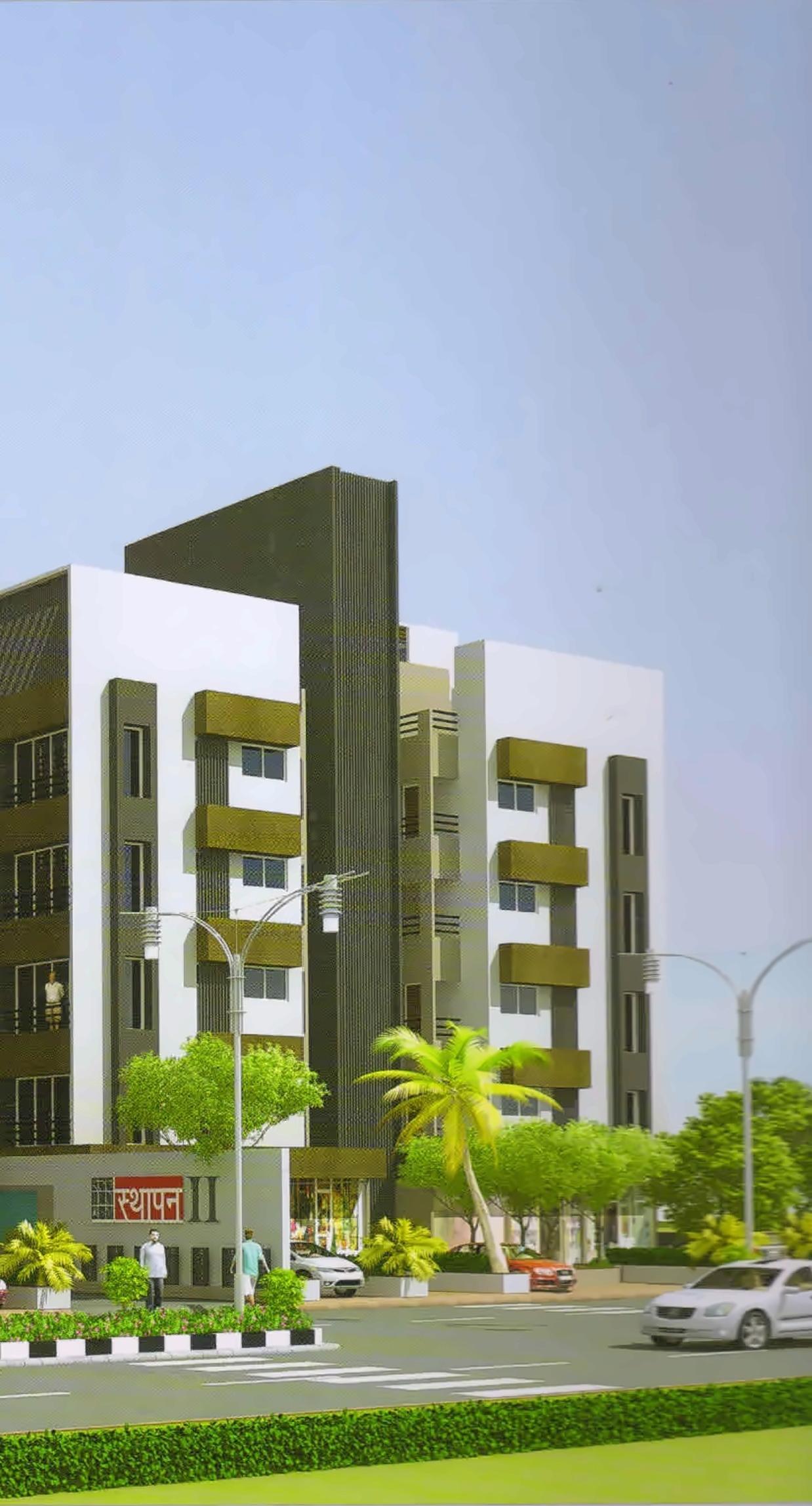 3D Elevation of real estate project Sthapan located at Uvarsad, Gandhinagar, Gujarat