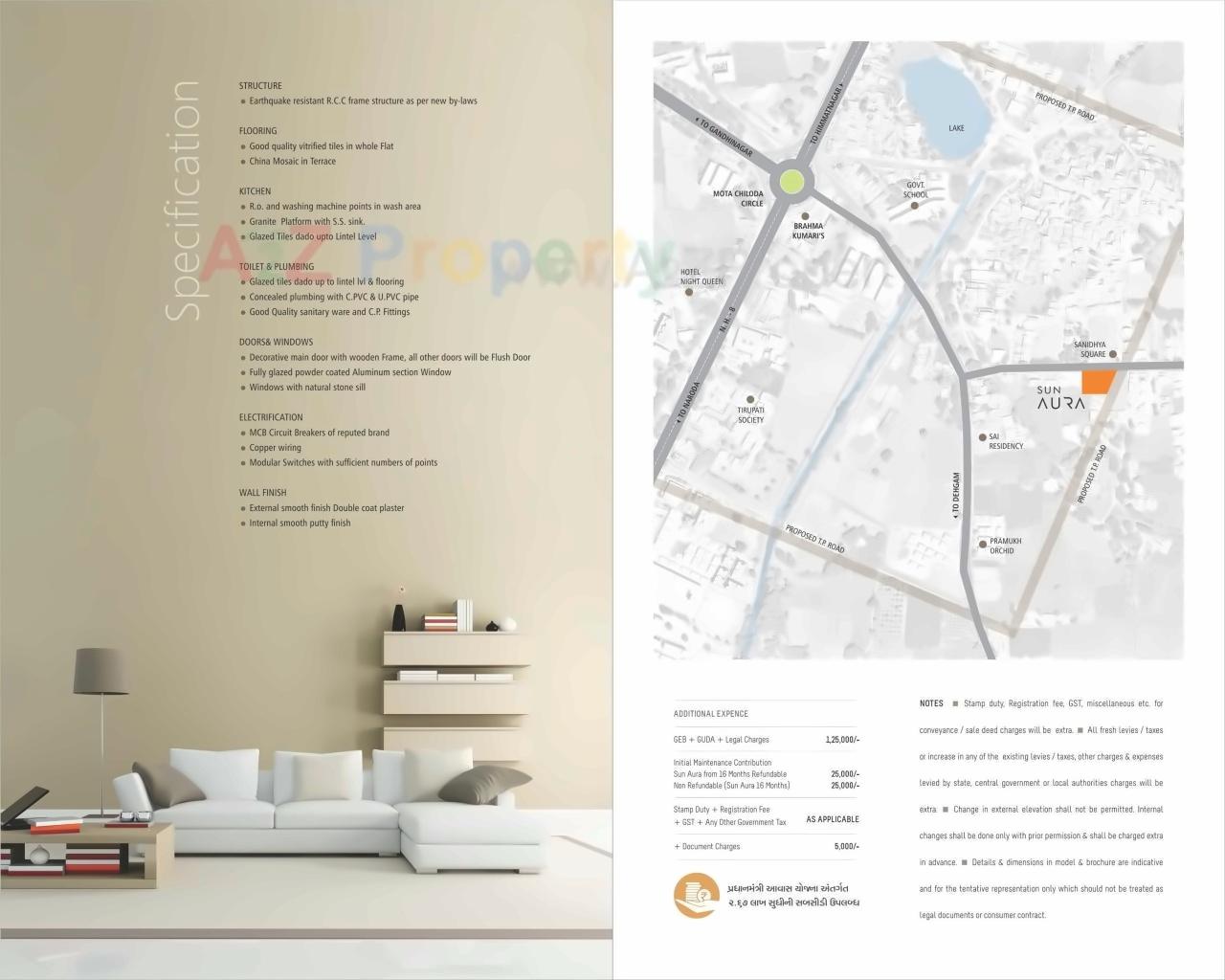  of real estate project Sun Aura located at Chiloda, Gandhinagar, Gujarat