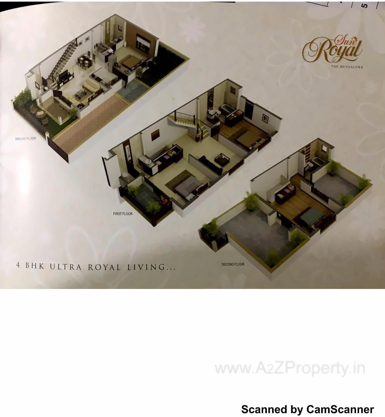 Layout of real estate project Sun Royal Bungalows located at Raysan, Gandhinagar, Gujarat