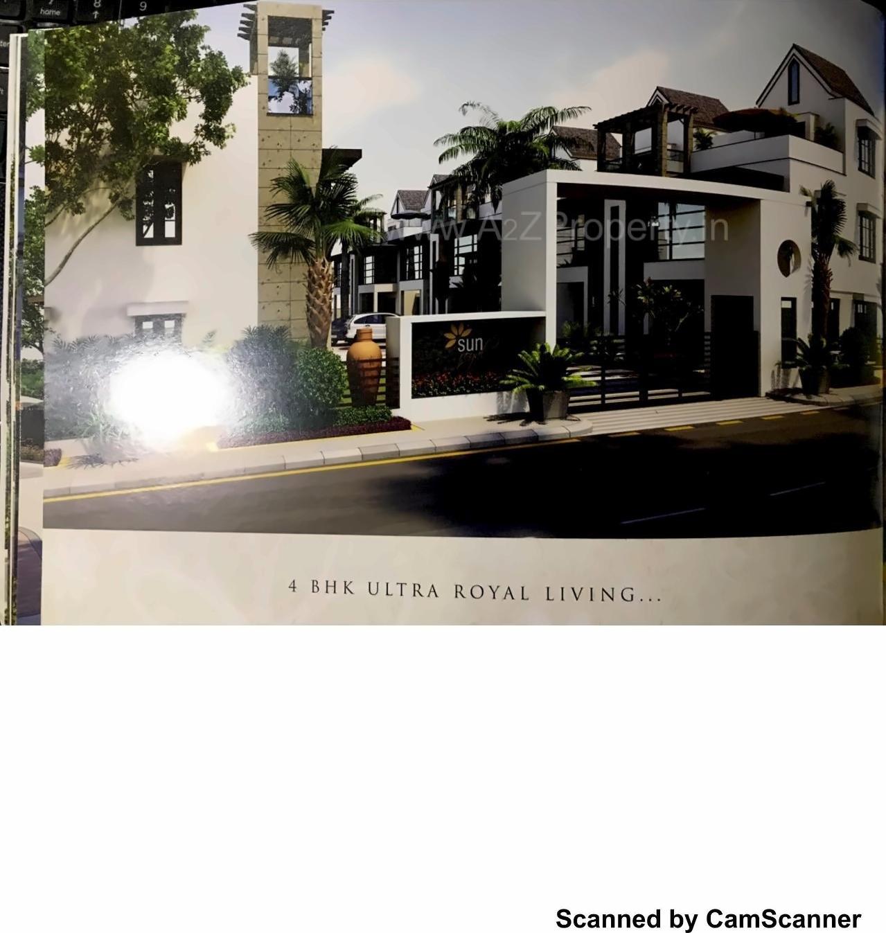 3D Elevation of real estate project Sun Royal Bungalows located at Raysan, Gandhinagar, Gujarat