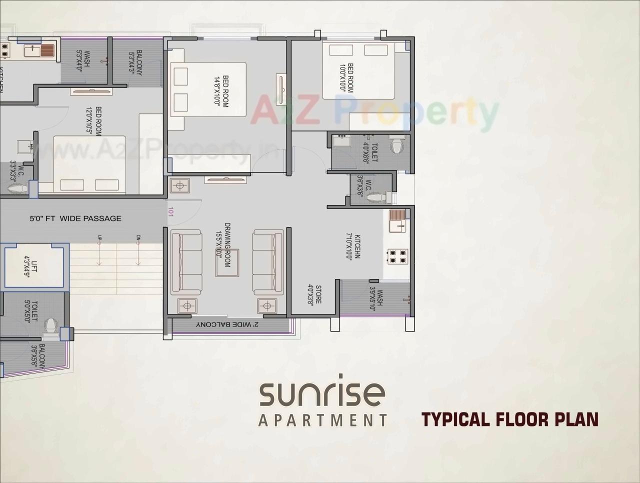 Layout of real estate project Sunrise Appartment located at Pethapur, Gandhinagar, Gujarat