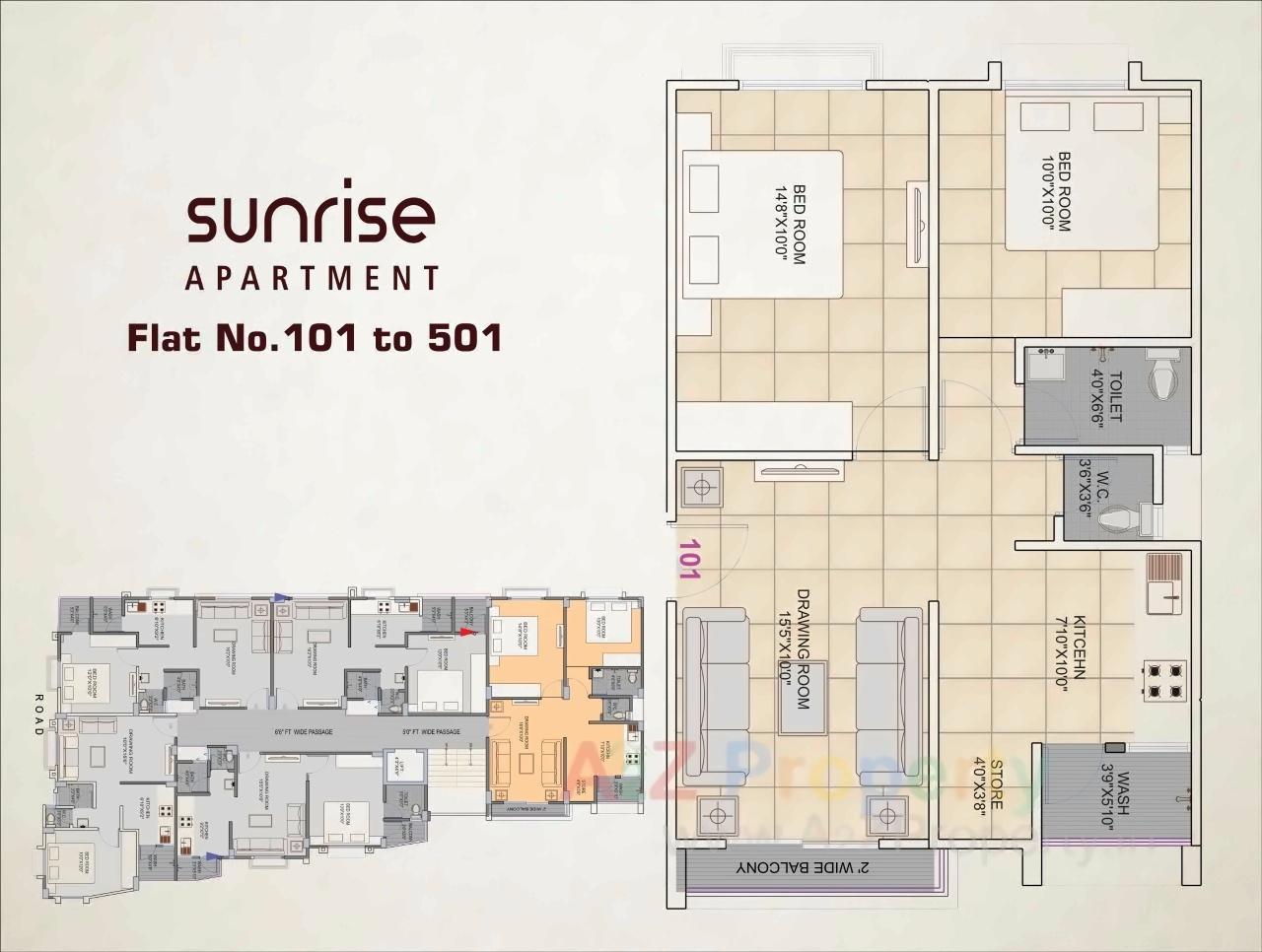 Layout of real estate project Sunrise Appartment located at Pethapur, Gandhinagar, Gujarat