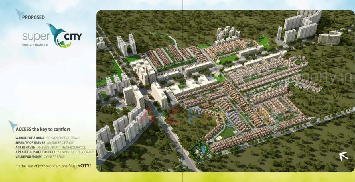 3D Elevation of real estate project Super City located at Santej, Gandhinagar, Gujarat