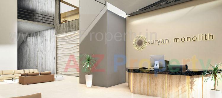 3D Elevation of real estate project Suryan Monolith located at Sargasan, Gandhinagar, Gujarat