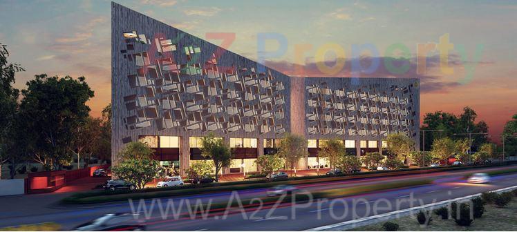 3D Elevation of real estate project Suryan Monolith located at Sargasan, Gandhinagar, Gujarat