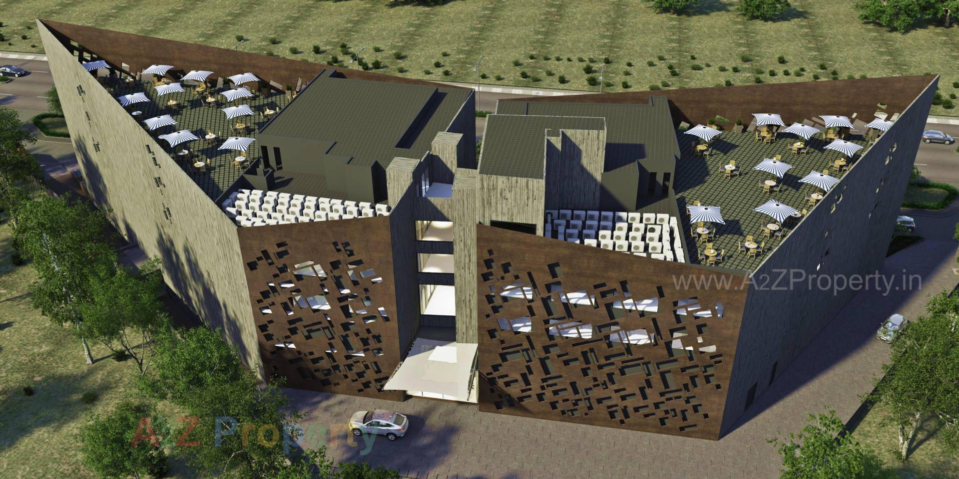 3D Elevation of real estate project Suryan Monolith located at Sargasan, Gandhinagar, Gujarat