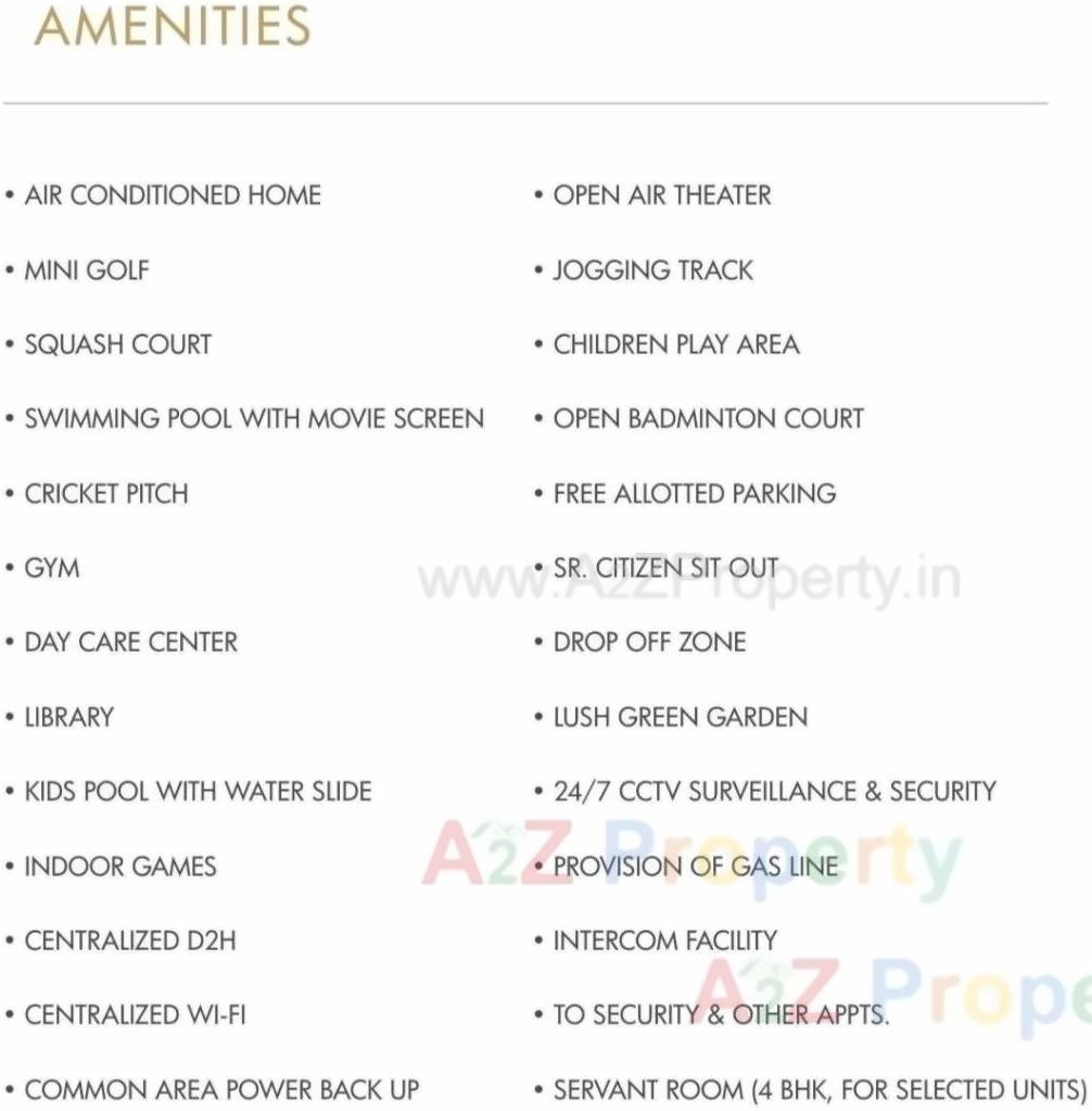 Amenities of Swagat Agacia