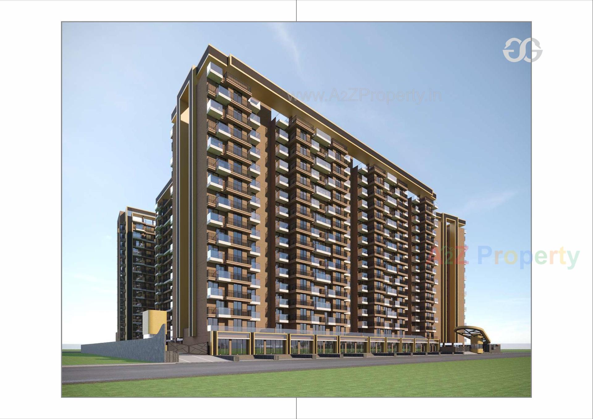 3D Elevation of real estate project Swagat Glassglow located at Sargasan, Gandhinagar, Gujarat