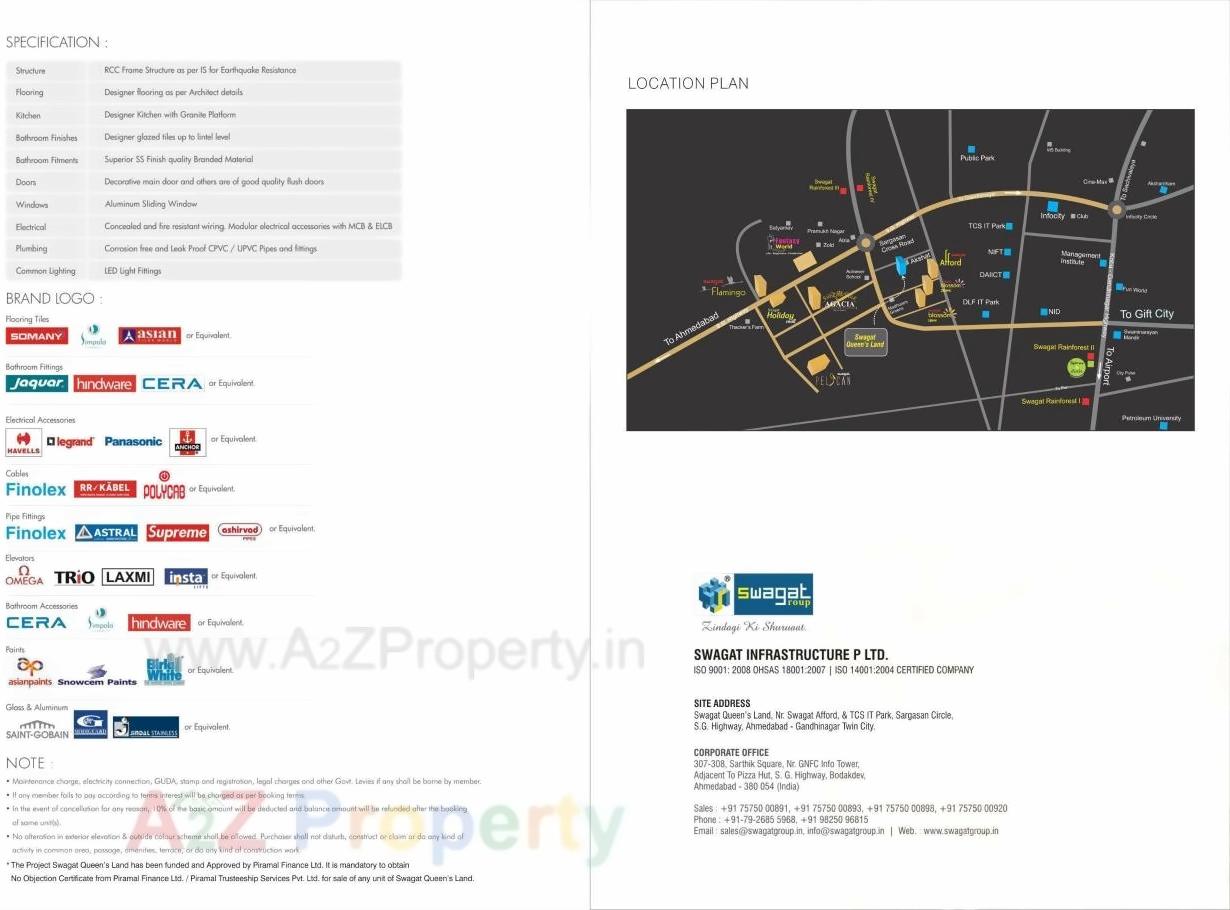  of real estate project Swagat Queen's Land located at Sargasan, Gandhinagar, Gujarat