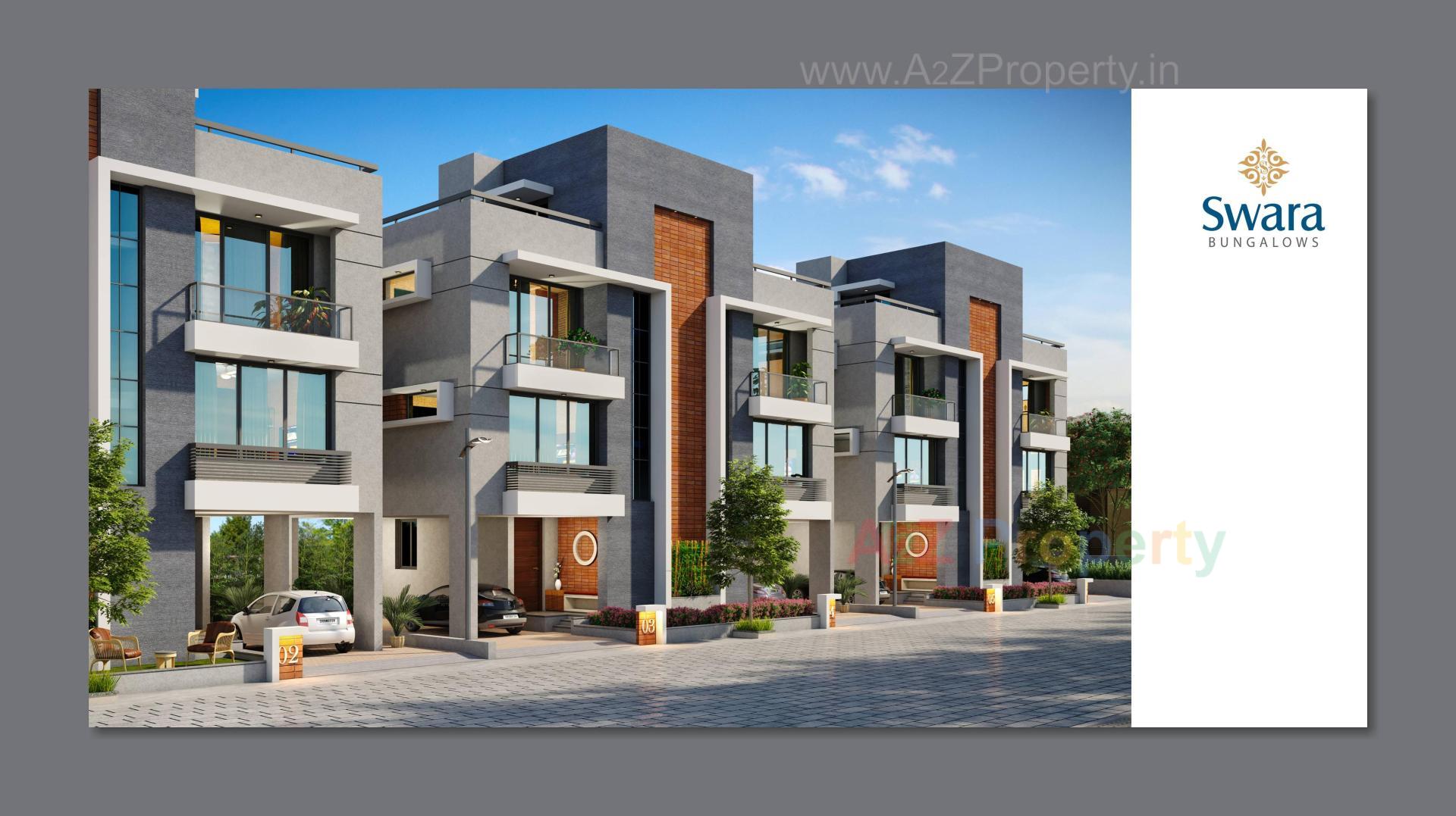 3D Elevation of real estate project Swara Bungalows located at Raysan, Gandhinagar, Gujarat