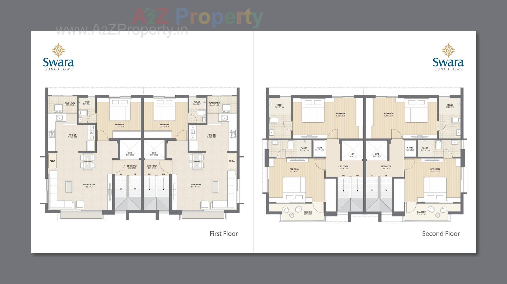 Layout of real estate project Swara Bungalows located at Raysan, Gandhinagar, Gujarat