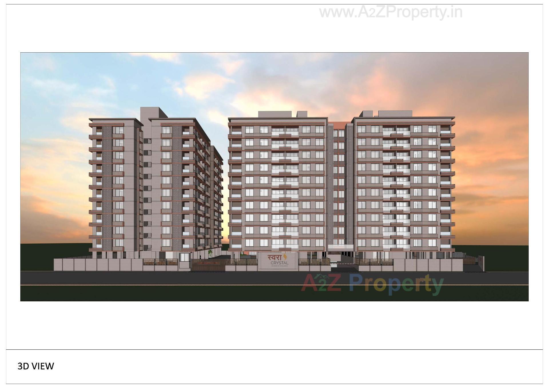 3D Elevation of real estate project Swara Crystal located at Sargasan, Gandhinagar, Gujarat