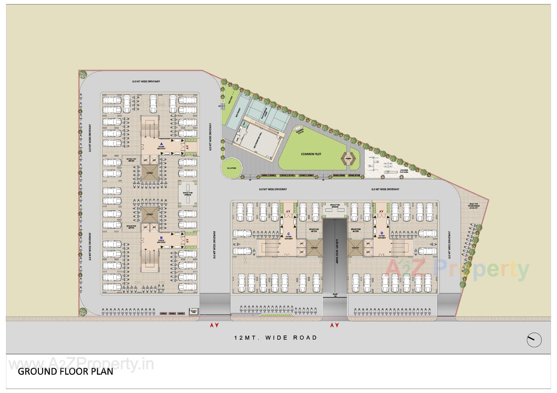 Layout of real estate project Swara Crystal located at Sargasan, Gandhinagar, Gujarat