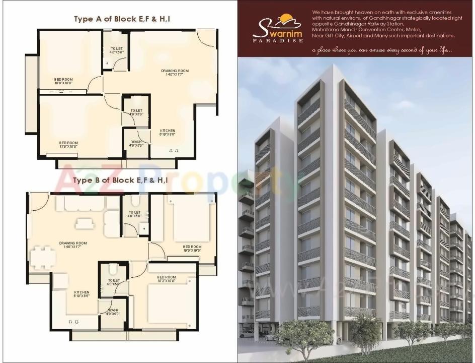 Layout of real estate project Swarnim Paradise located at Vavol, Gandhinagar, Gujarat