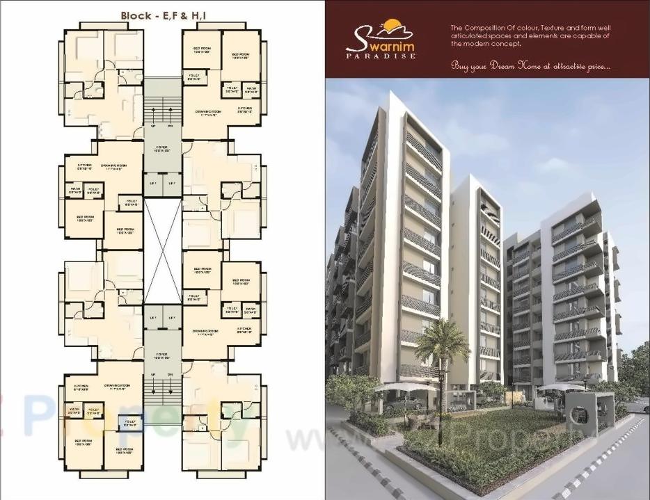 Layout of real estate project Swarnim Paradise located at Vavol, Gandhinagar, Gujarat