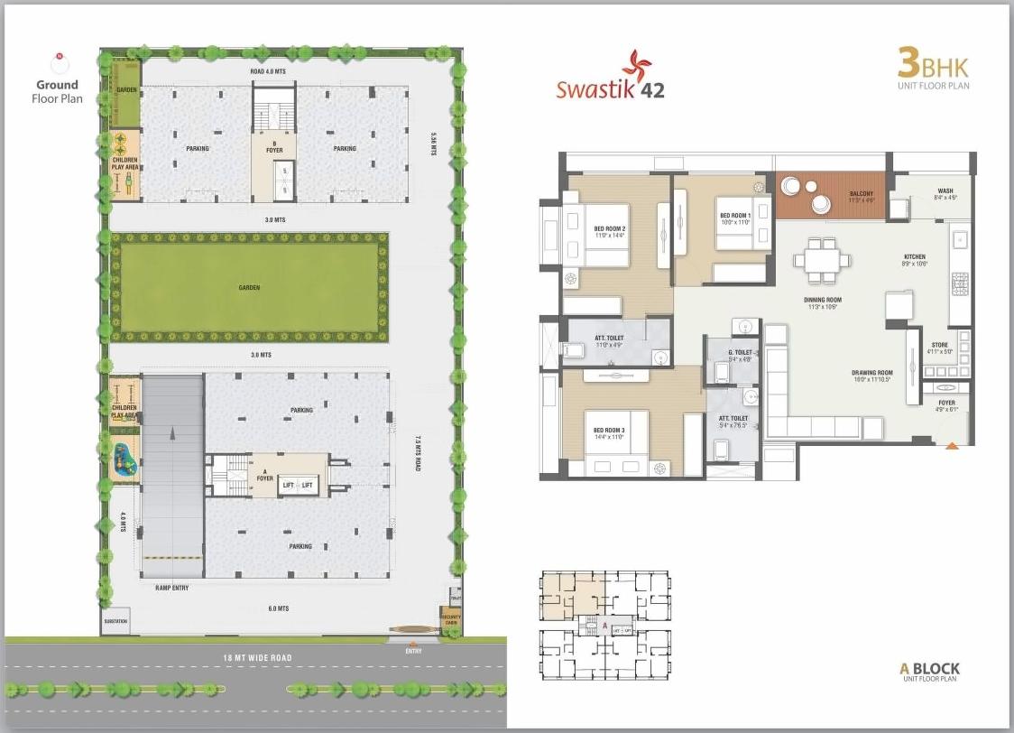 Layout of real estate project Swastik located at Gandhinagar, Gandhinagar, Gujarat